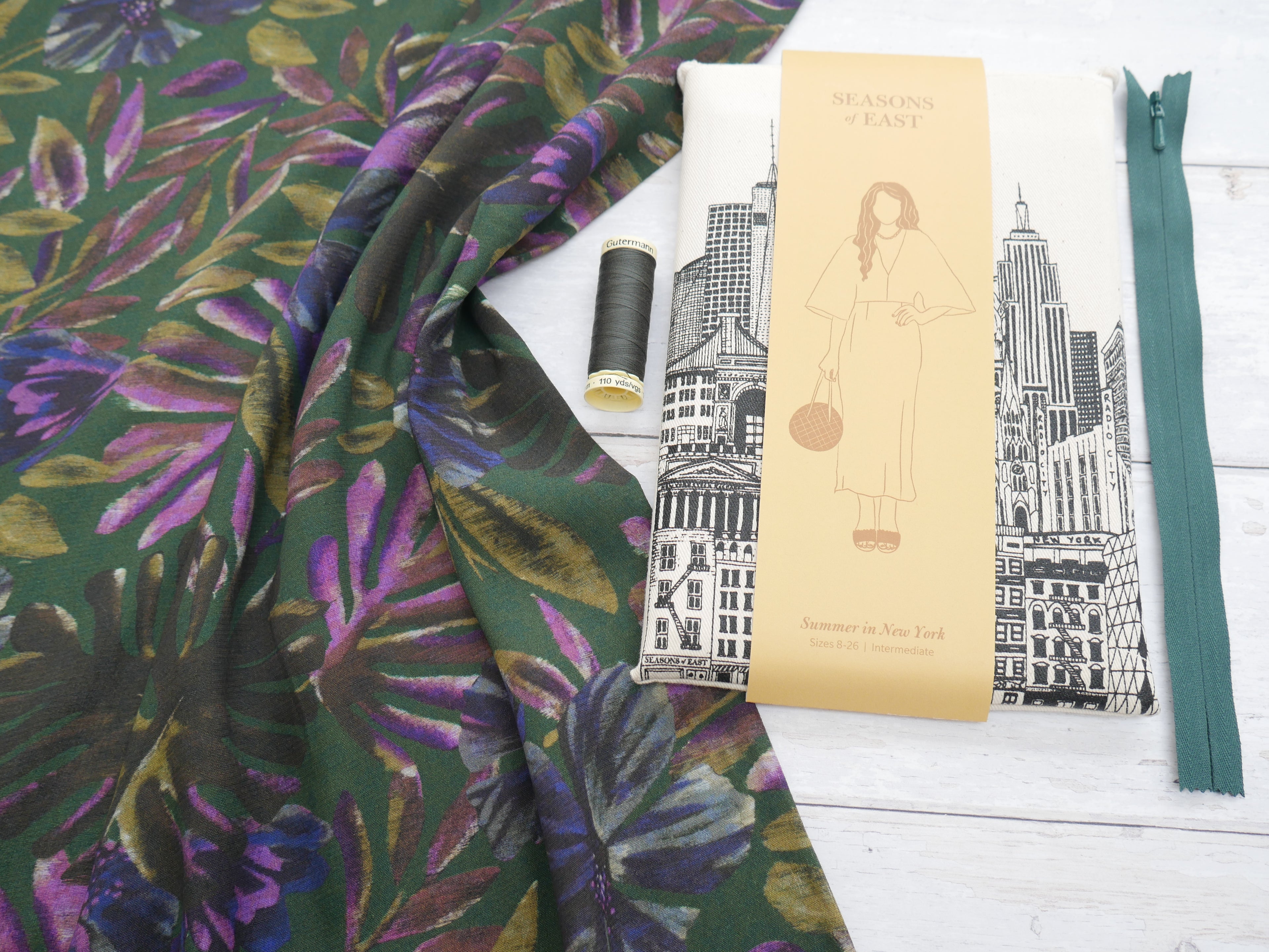 Summer in New York Dress Kit - Forest-Dress-Flying Bobbins Haberdashery