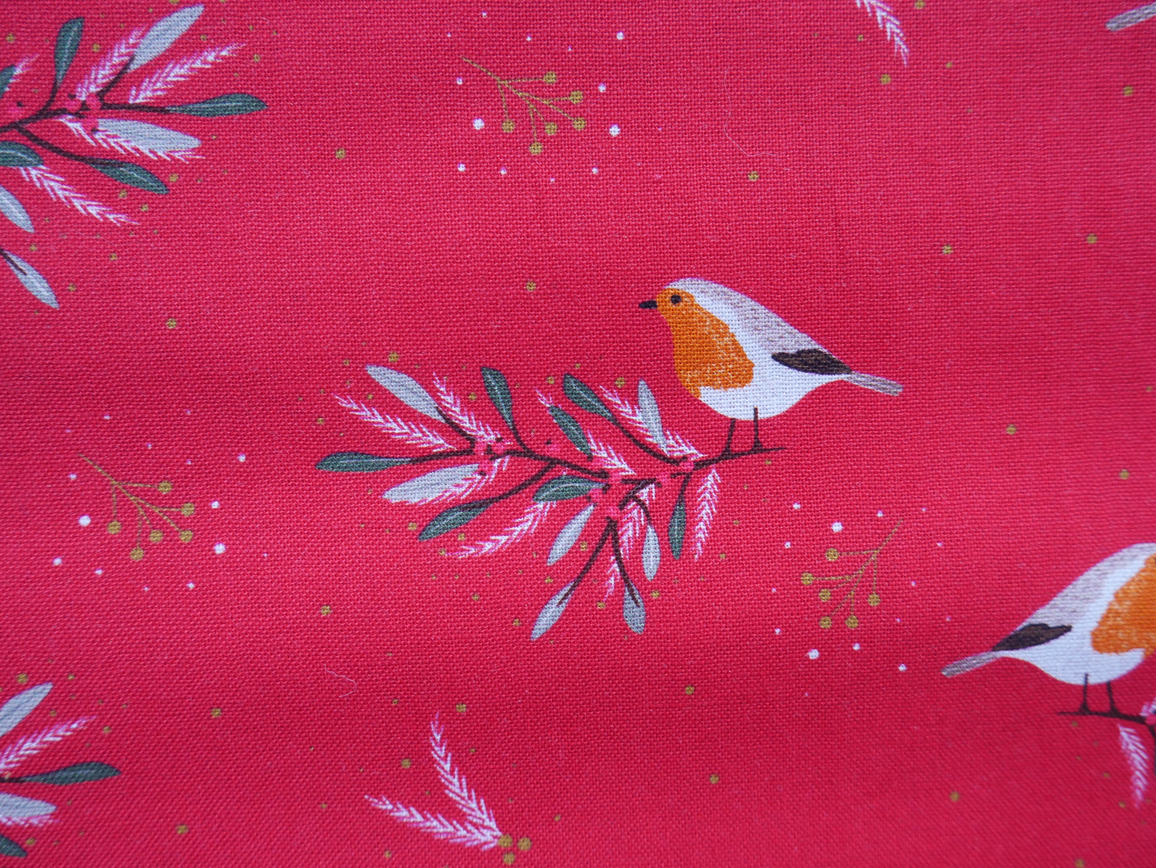Welcome Home Christmas Robins in Red by Victoria Louise Design, £10 p/m-Cotton-Flying Bobbins Haberdashery