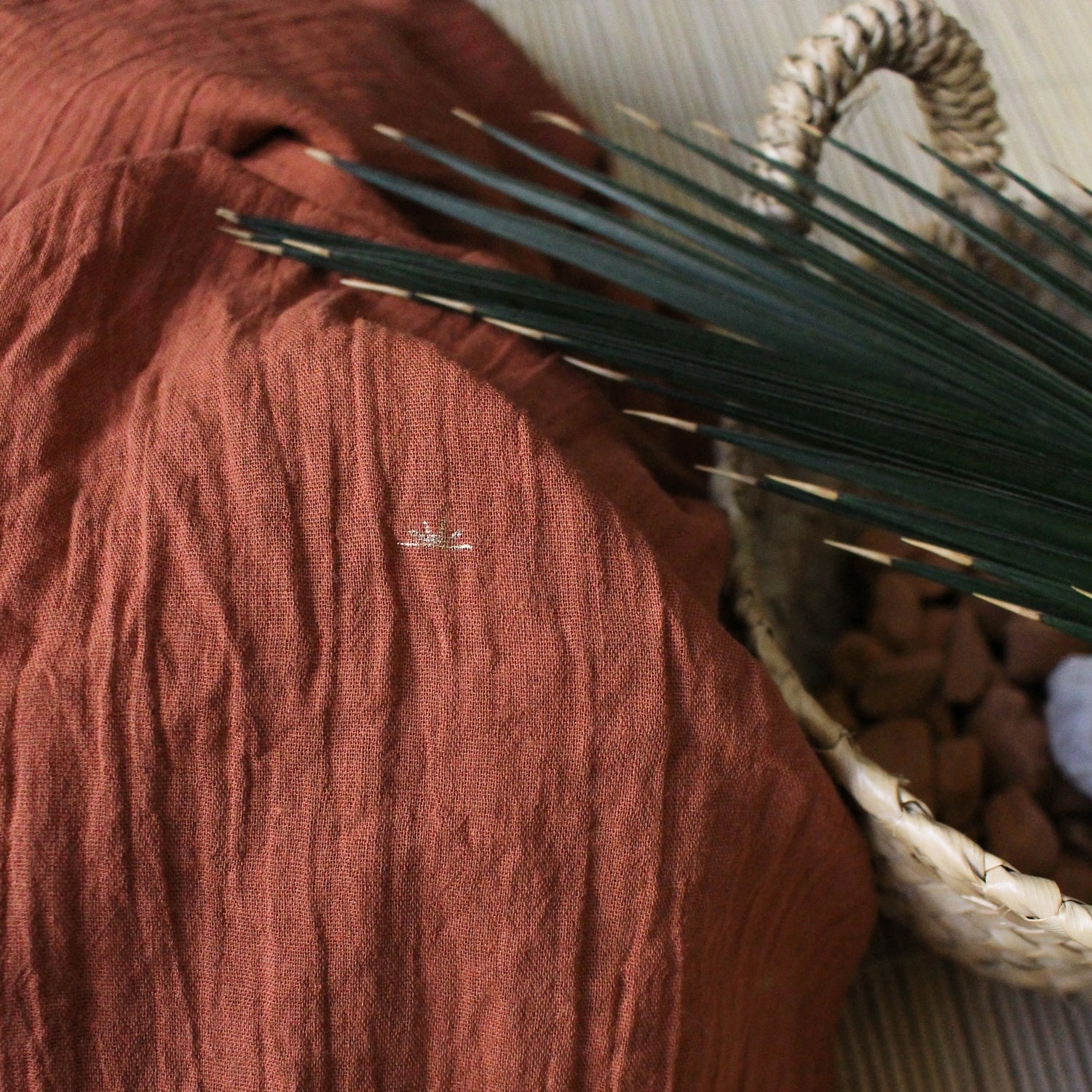 Atelier Brunette Sunset Cotton Gauze in Chestnut-Cotton Fabric-Flying Bobbins Haberdashery