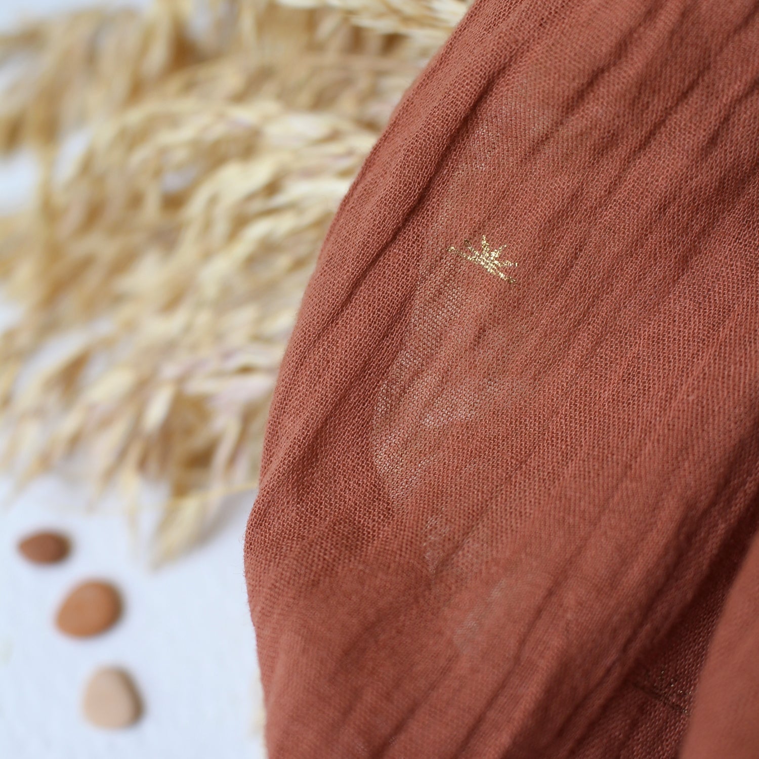 Atelier Brunette Sunset Cotton Gauze in Chestnut-Cotton Fabric-Flying Bobbins Haberdashery