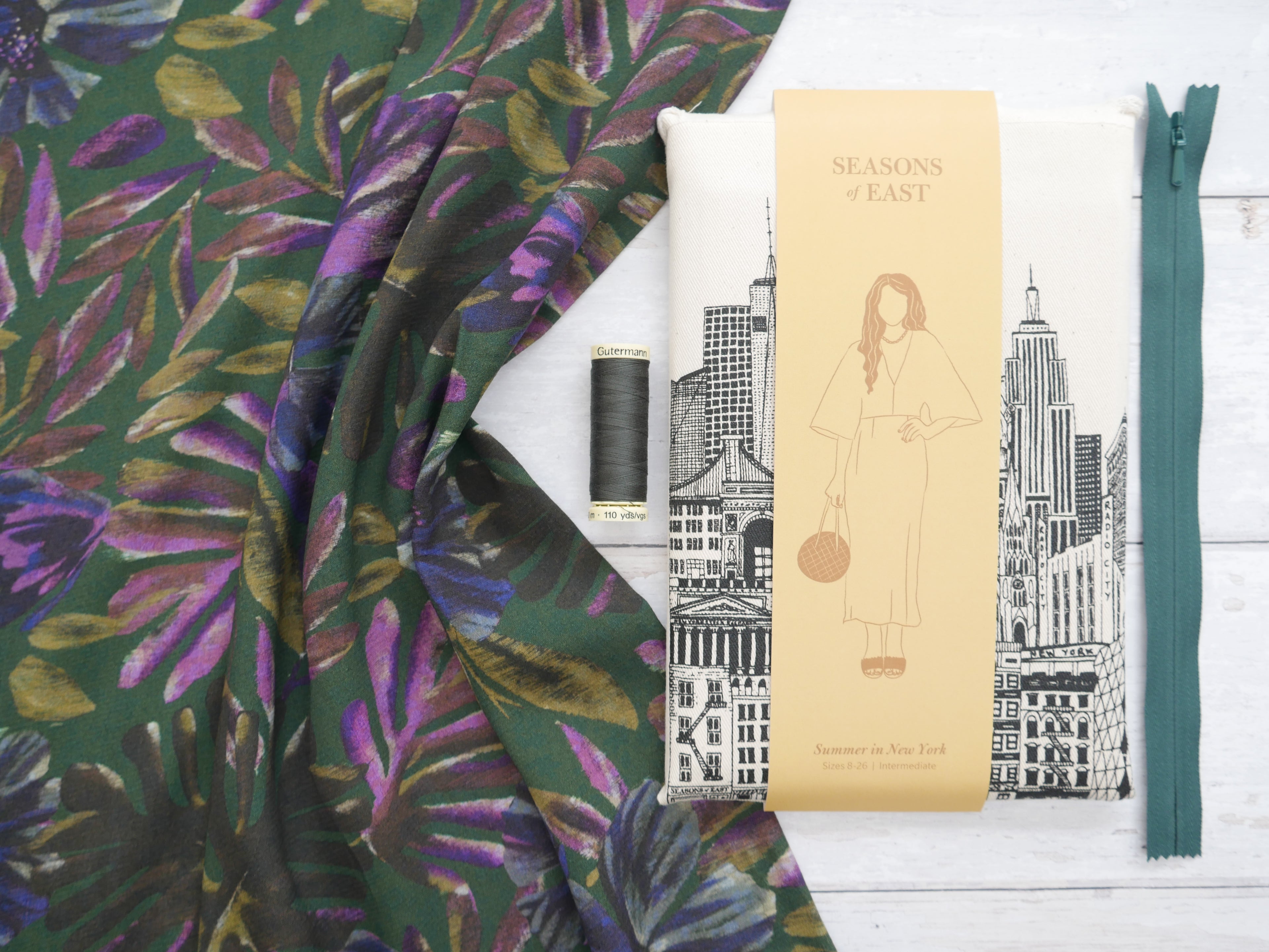 Summer in New York Dress Kit - Forest-Dress-Flying Bobbins Haberdashery