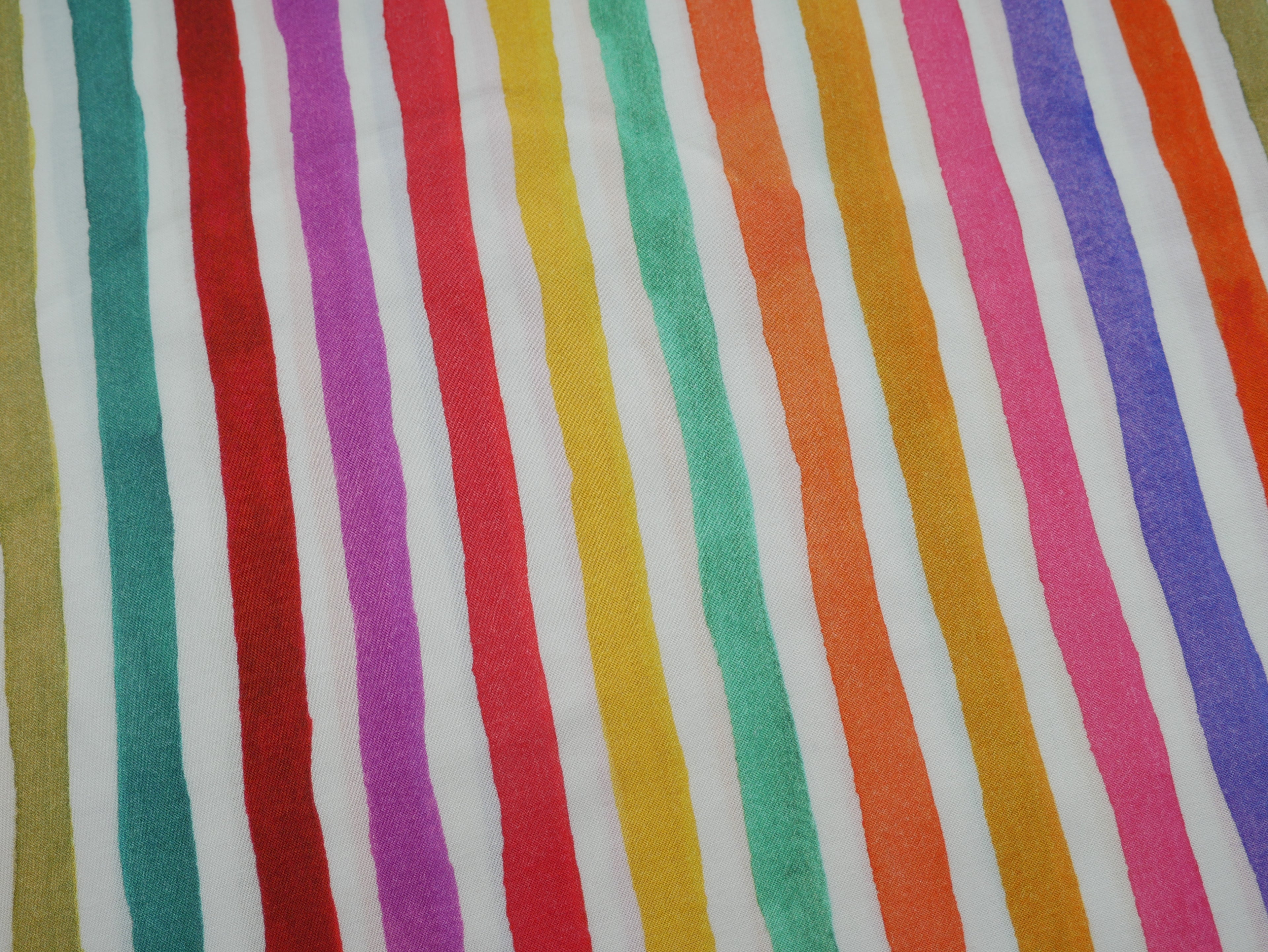 Bright Stripe Viscose Challis, £15.80 p/m-Fabric-Flying Bobbins Haberdashery