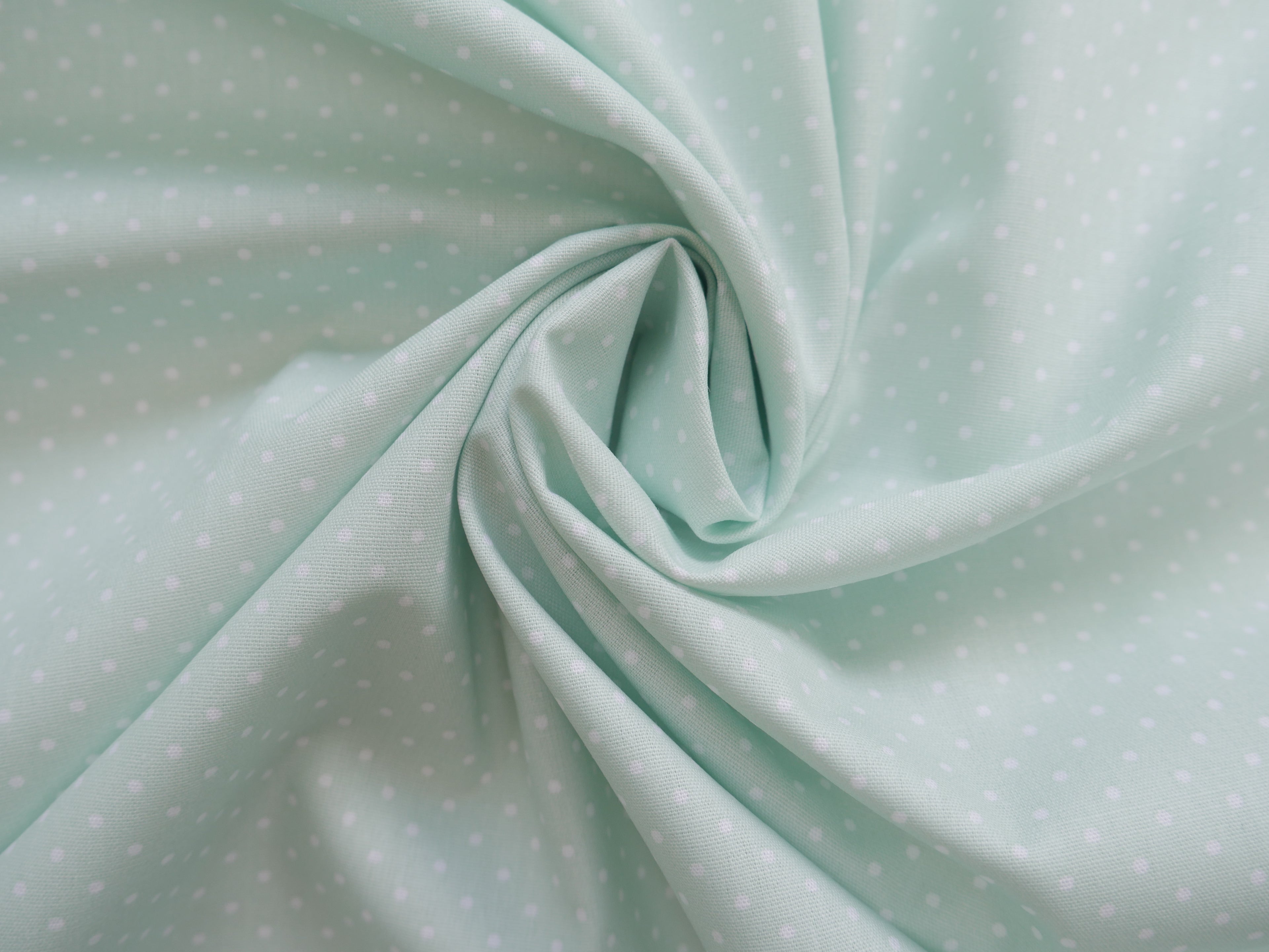 Pin-Spot Printed Cotton, Mint £8.50 p/m-Fabric-Flying Bobbins Haberdashery
