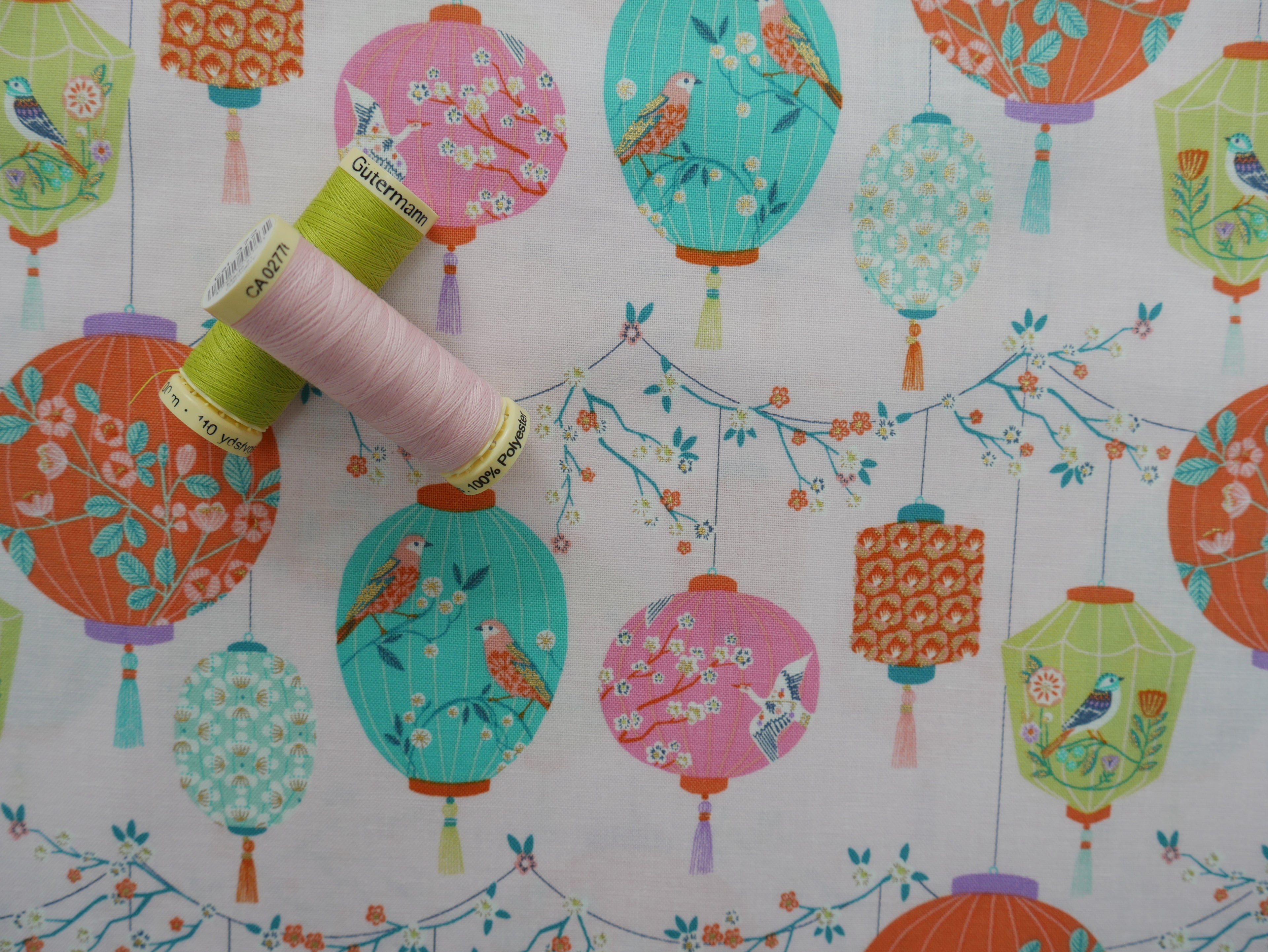 Blossom Days by Dashwood Studios, Lanterns in Pink, £14.20 pm-Cotton-Flying Bobbins Haberdashery
