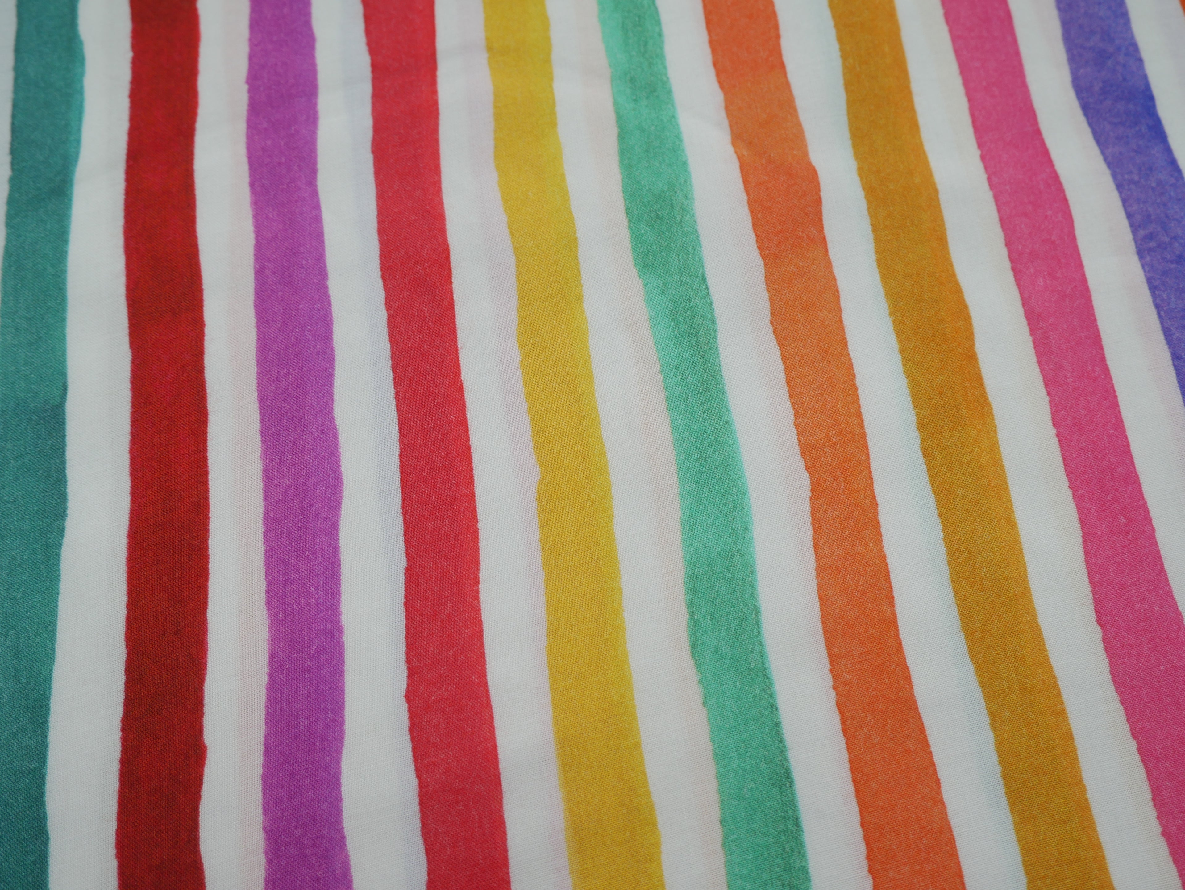Bright Stripe Viscose Challis, £15.80 p/m-Fabric-Flying Bobbins Haberdashery