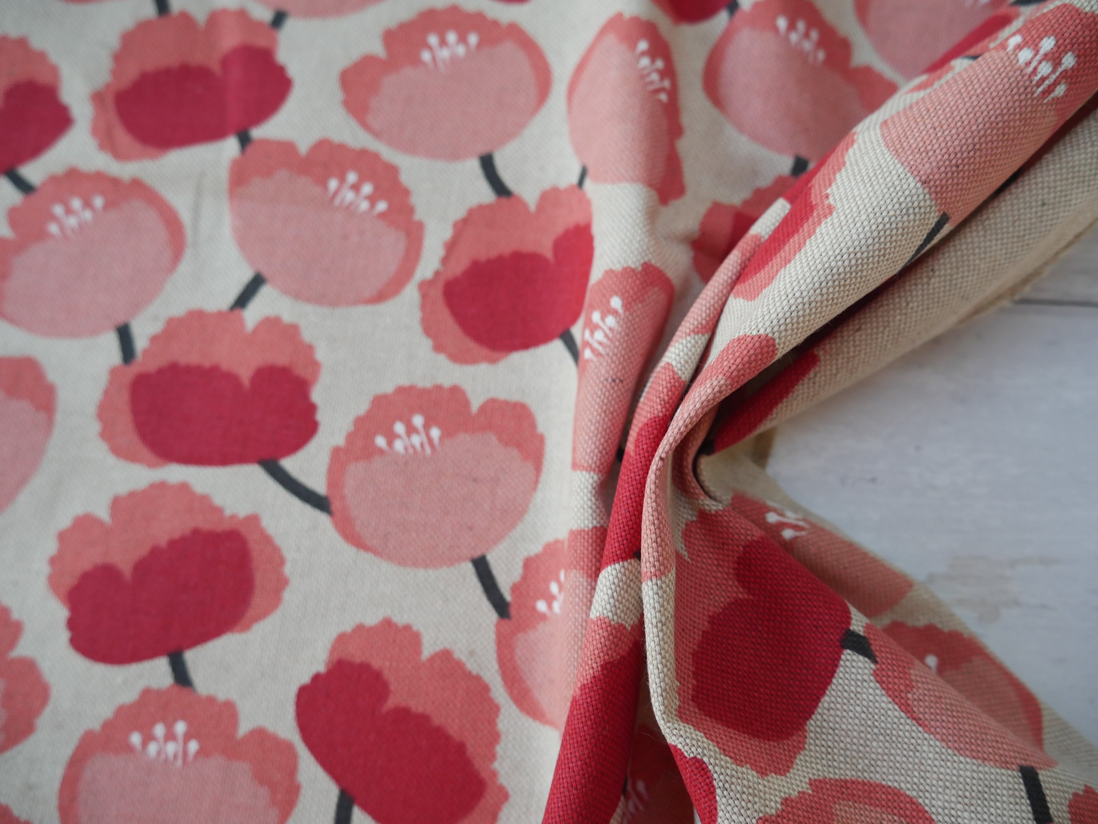 Nordic Peony Linen-Look Canvas, £16.50 p/m-Cotton-Flying Bobbins Haberdashery