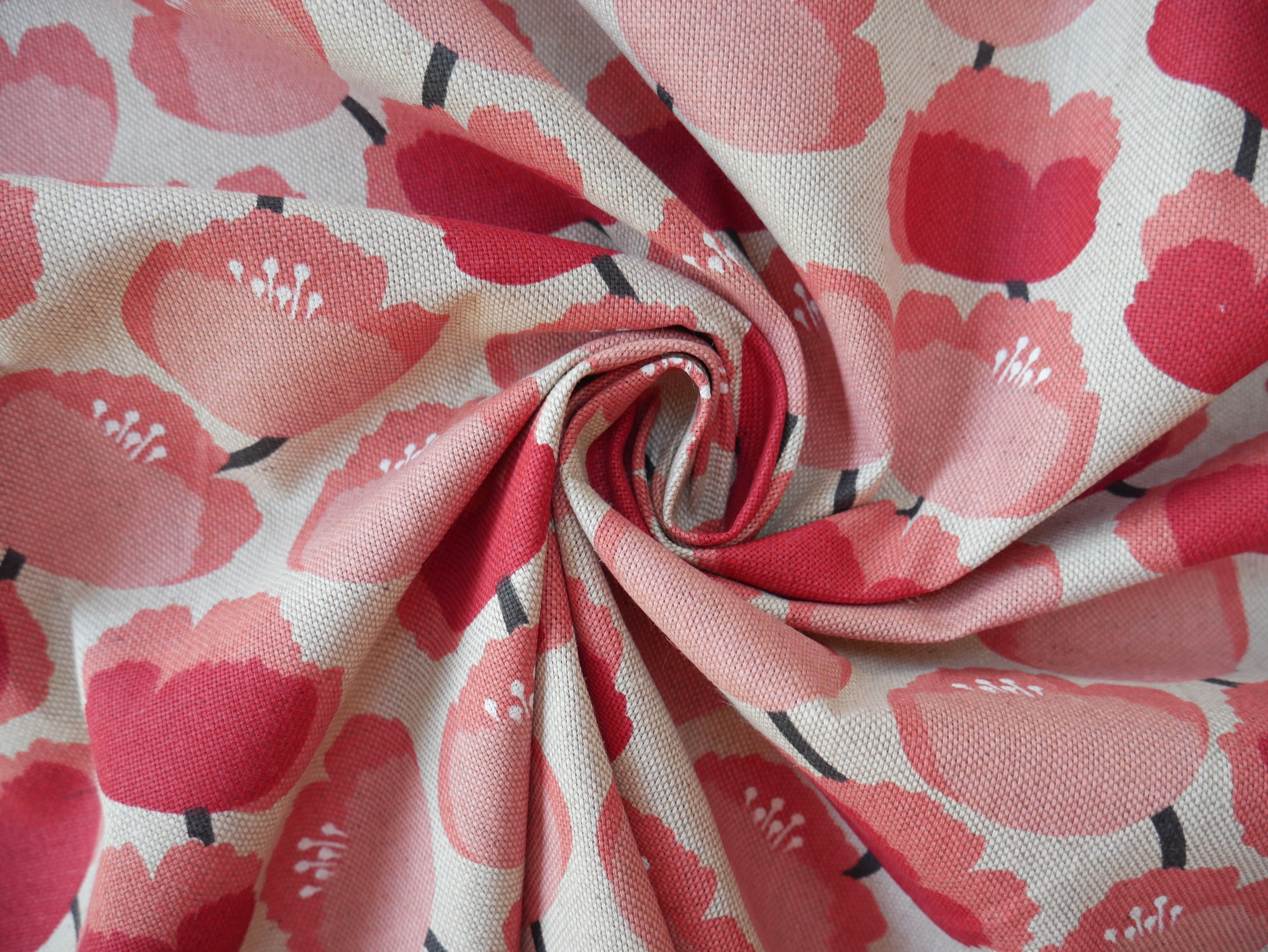 Nordic Peony Linen-Look Canvas, £16.50 p/m-Cotton-Flying Bobbins Haberdashery