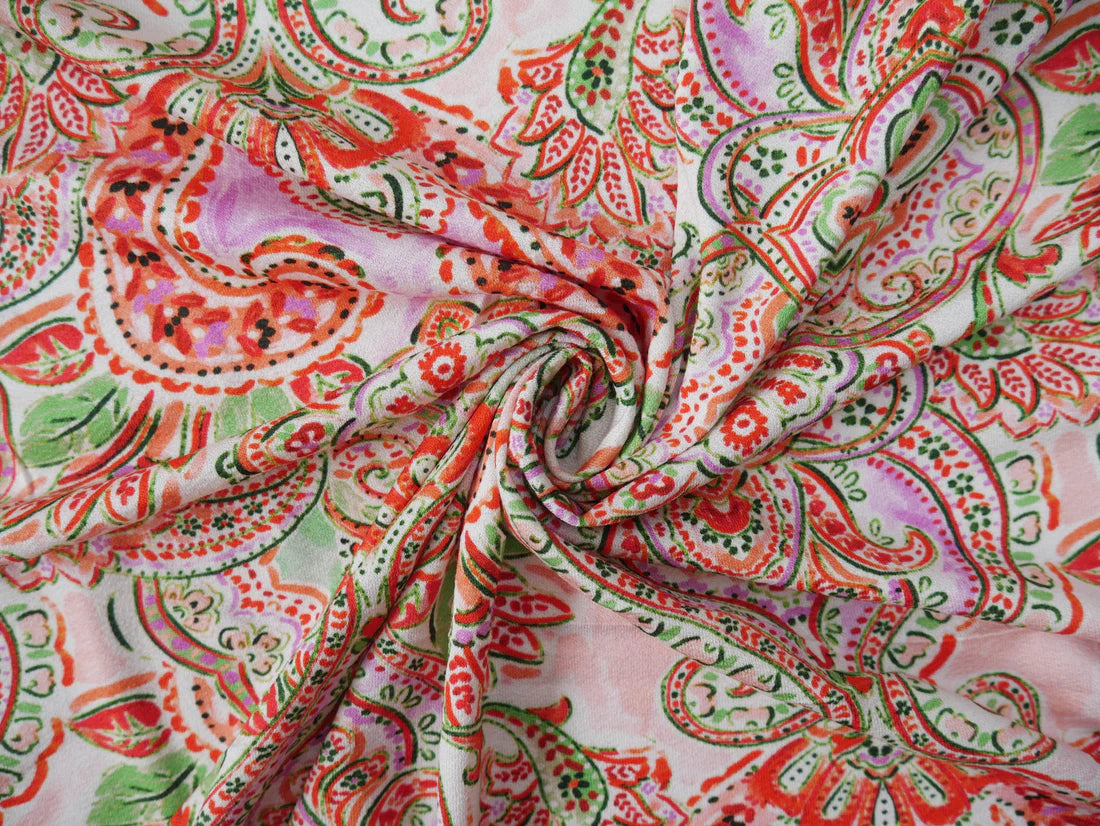 Kielo Wrap Dress Kit - Paisley in Watermelon-Sewing Kit-Flying Bobbins Haberdashery