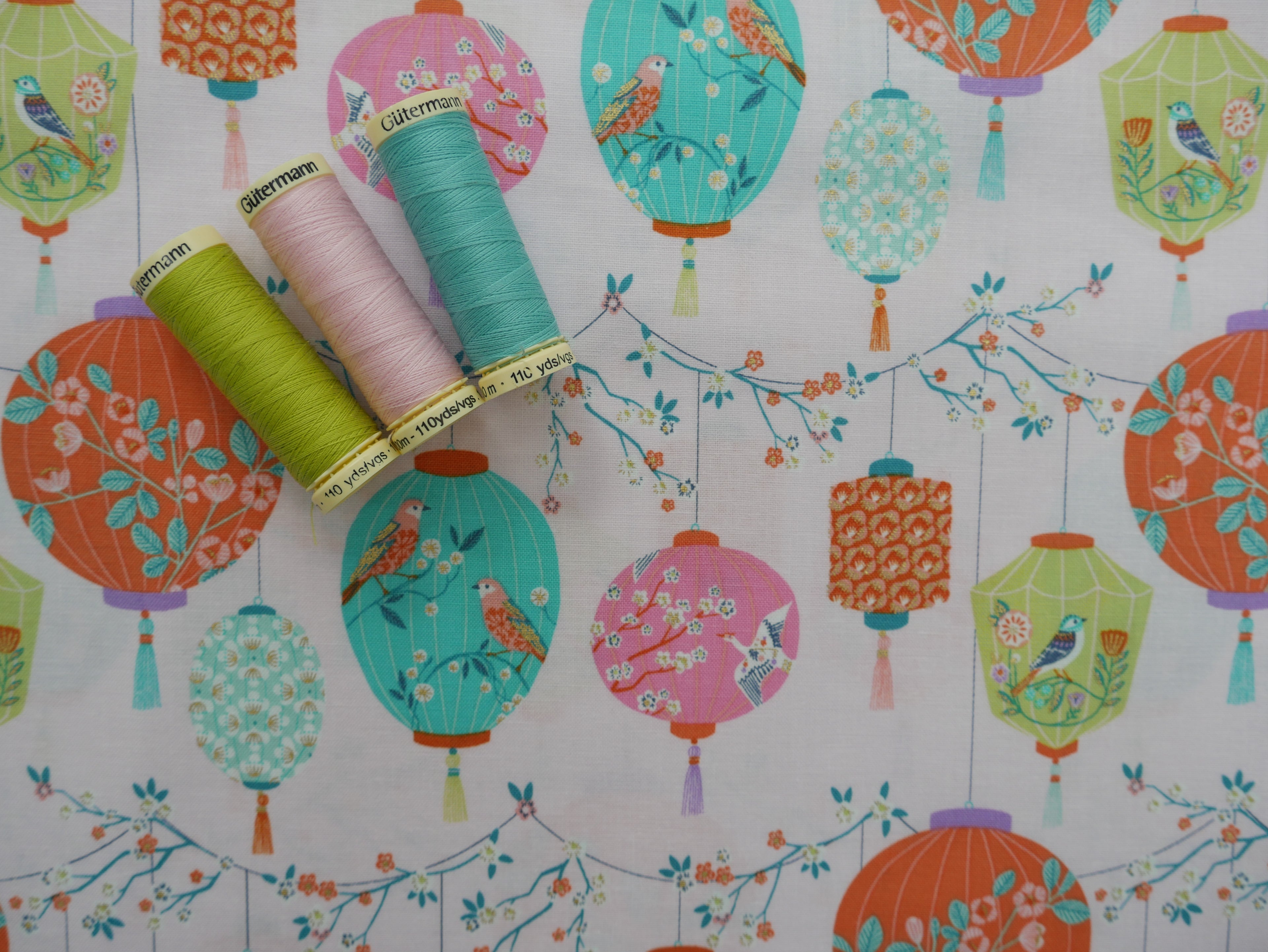Blossom Days by Dashwood Studios, Lanterns in Pink, £14.20 pm-Cotton-Flying Bobbins Haberdashery