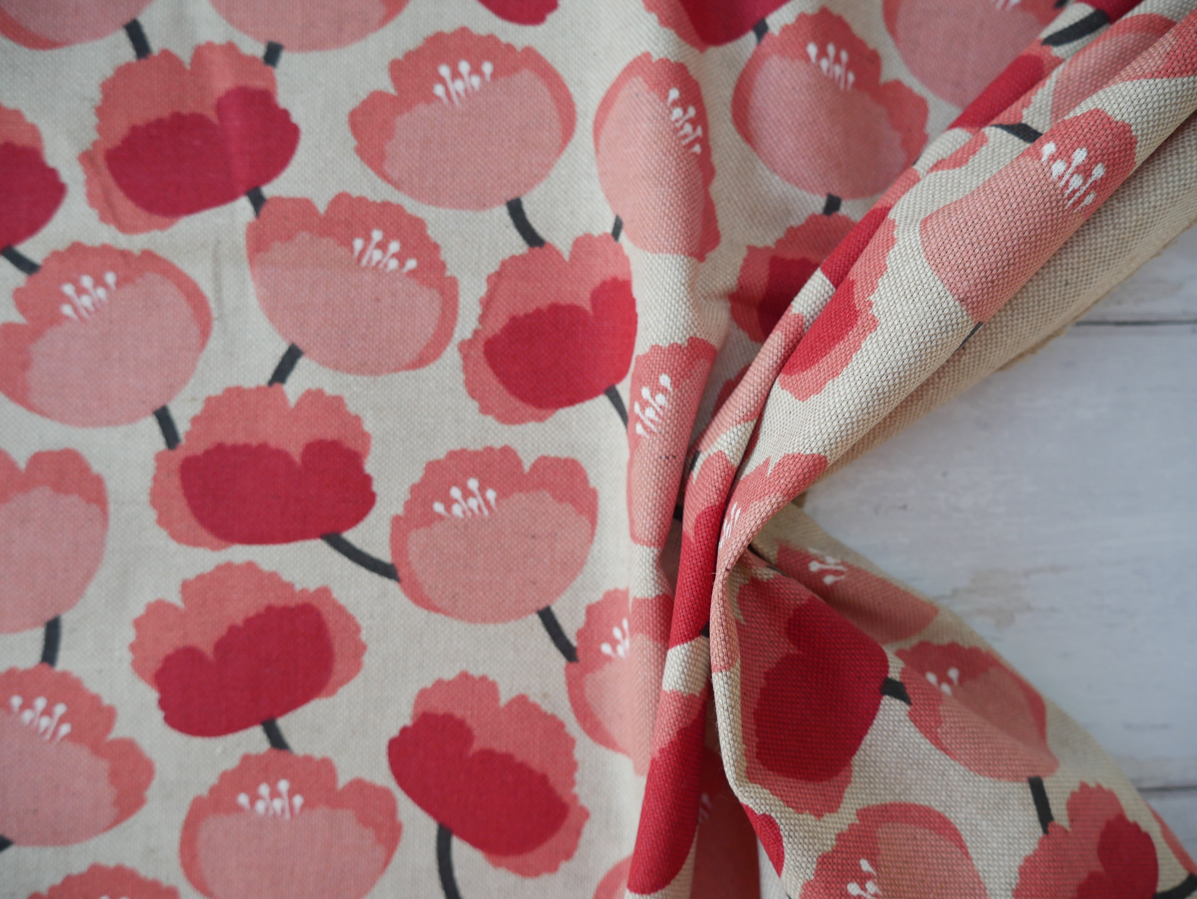Nordic Peony Linen-Look Canvas, £16.50 p/m-Cotton-Flying Bobbins Haberdashery