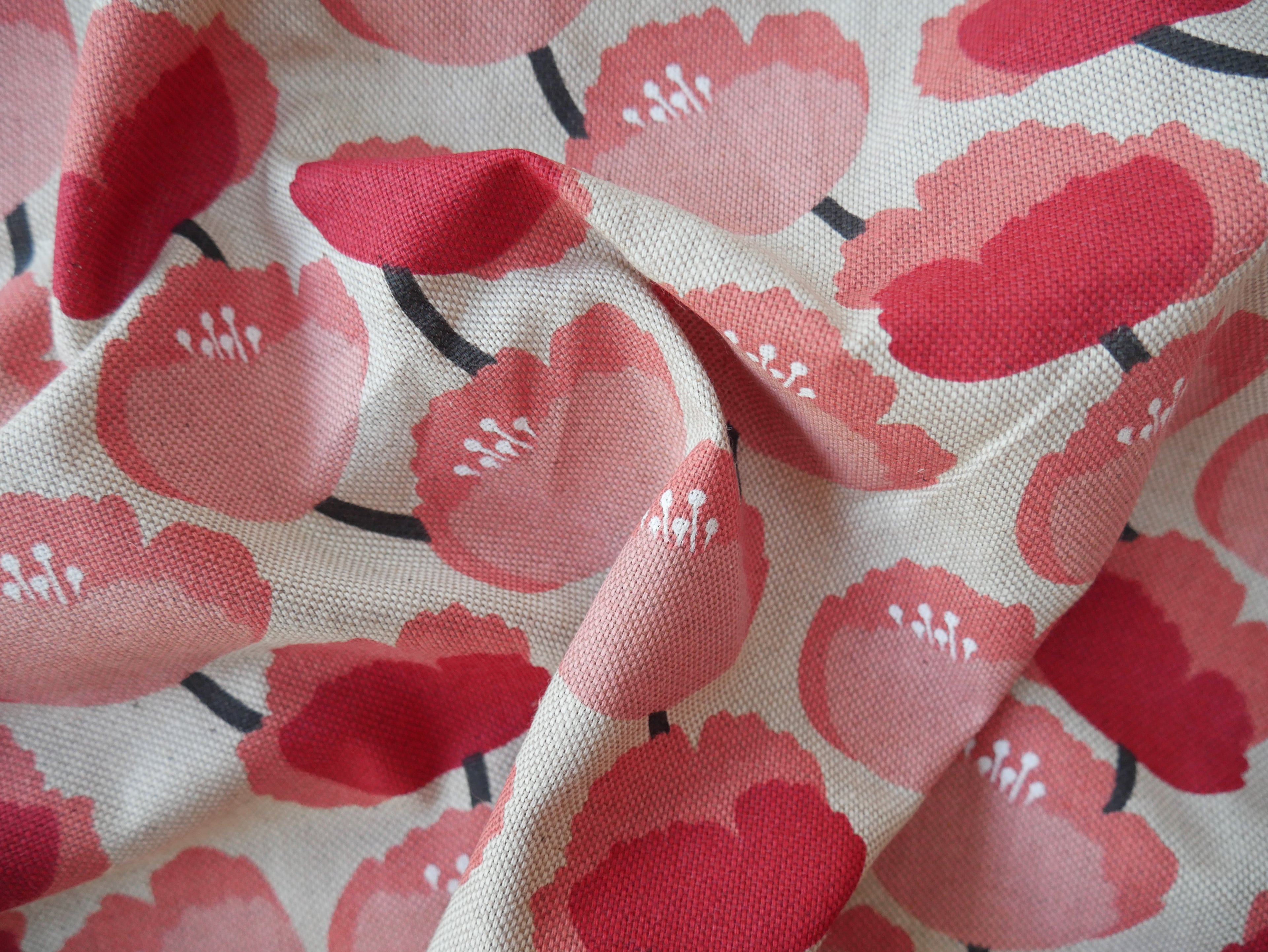 Nordic Peony Linen-Look Canvas, £16.50 p/m-Cotton-Flying Bobbins Haberdashery