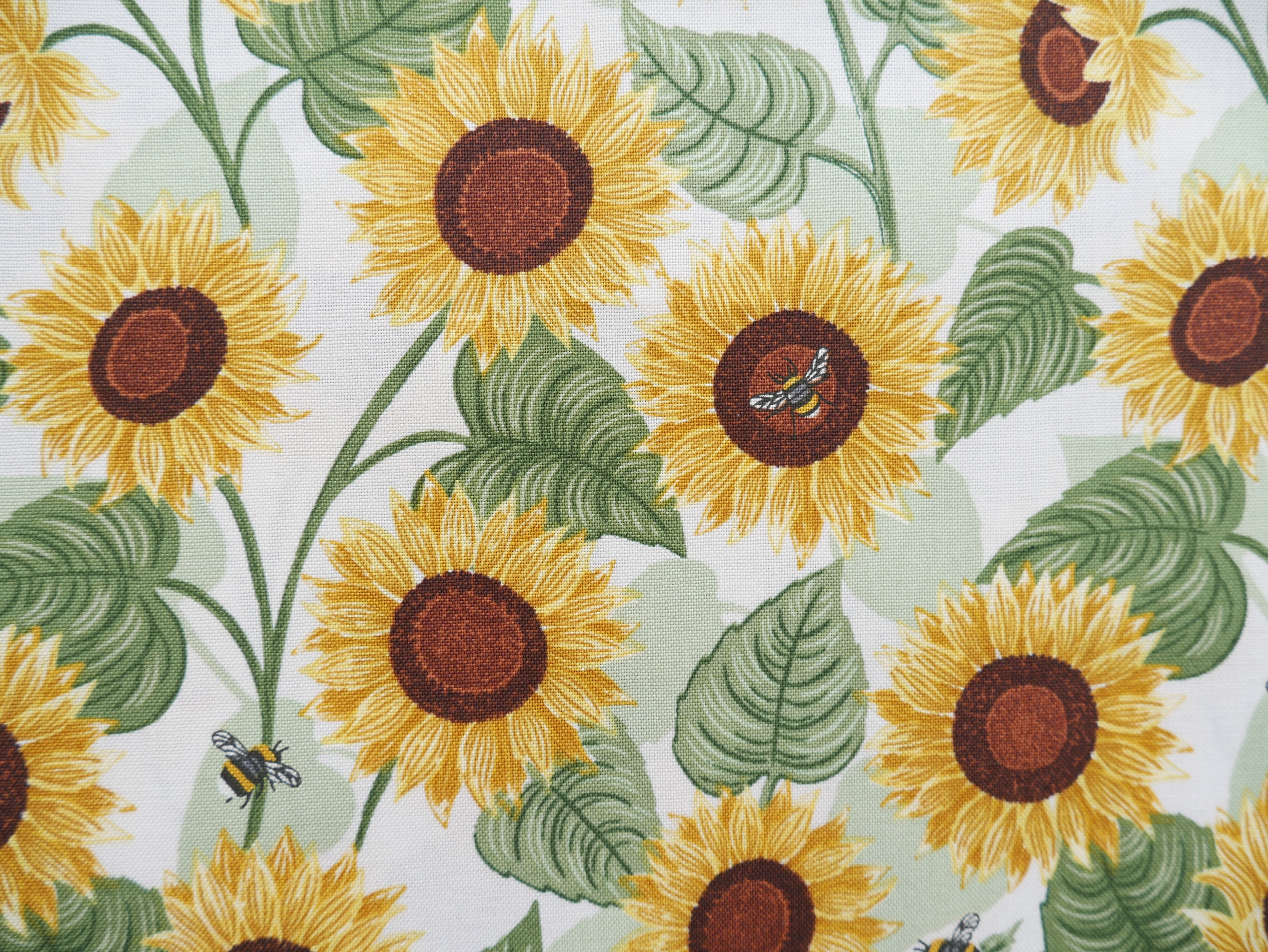 Large Sunflowers by Lewis and Irene in Cream, £14.50 p/m-Cotton-Flying Bobbins Haberdashery