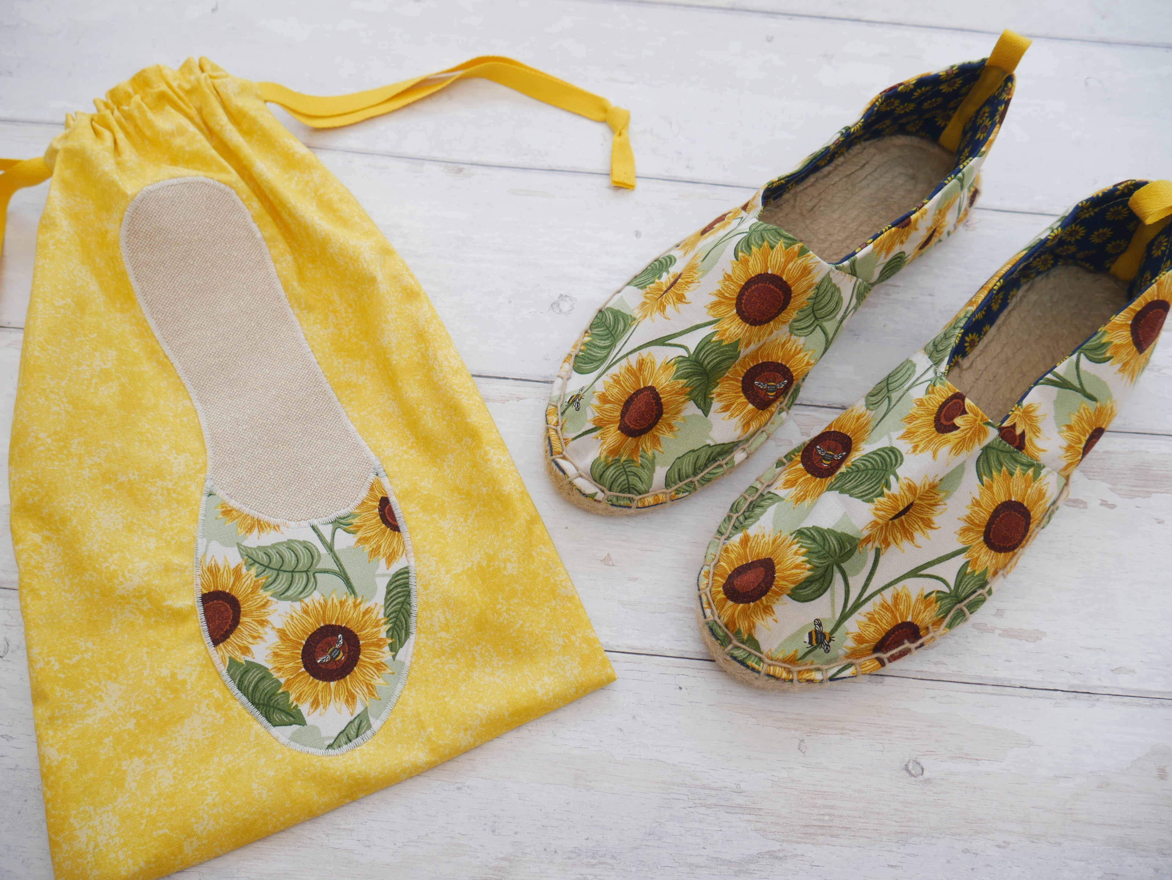 Espadrilles Kit - Sunflowers-Flying Bobbins Haberdashery
