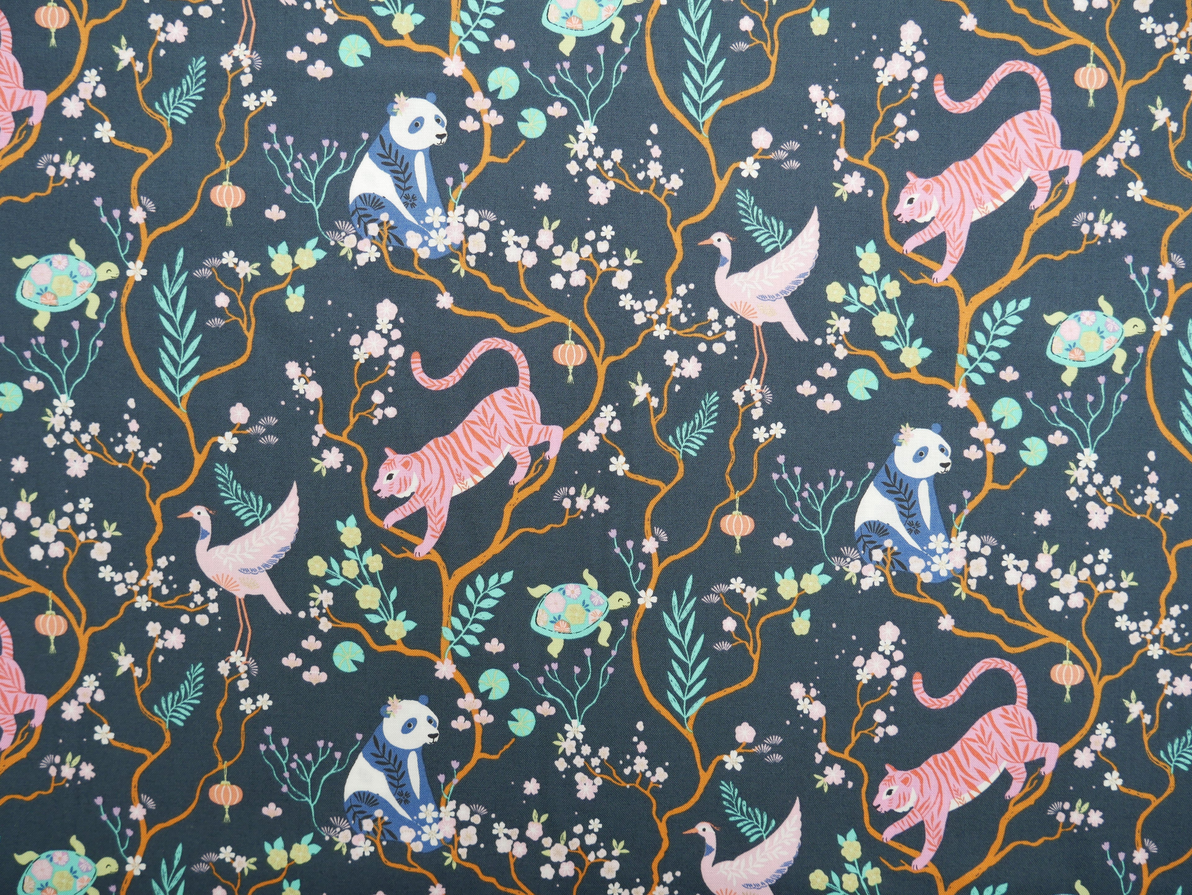 Blossom Days by Dashwood Studios, Tigers in Midnight, £14.20 pm-Cotton-Flying Bobbins Haberdashery