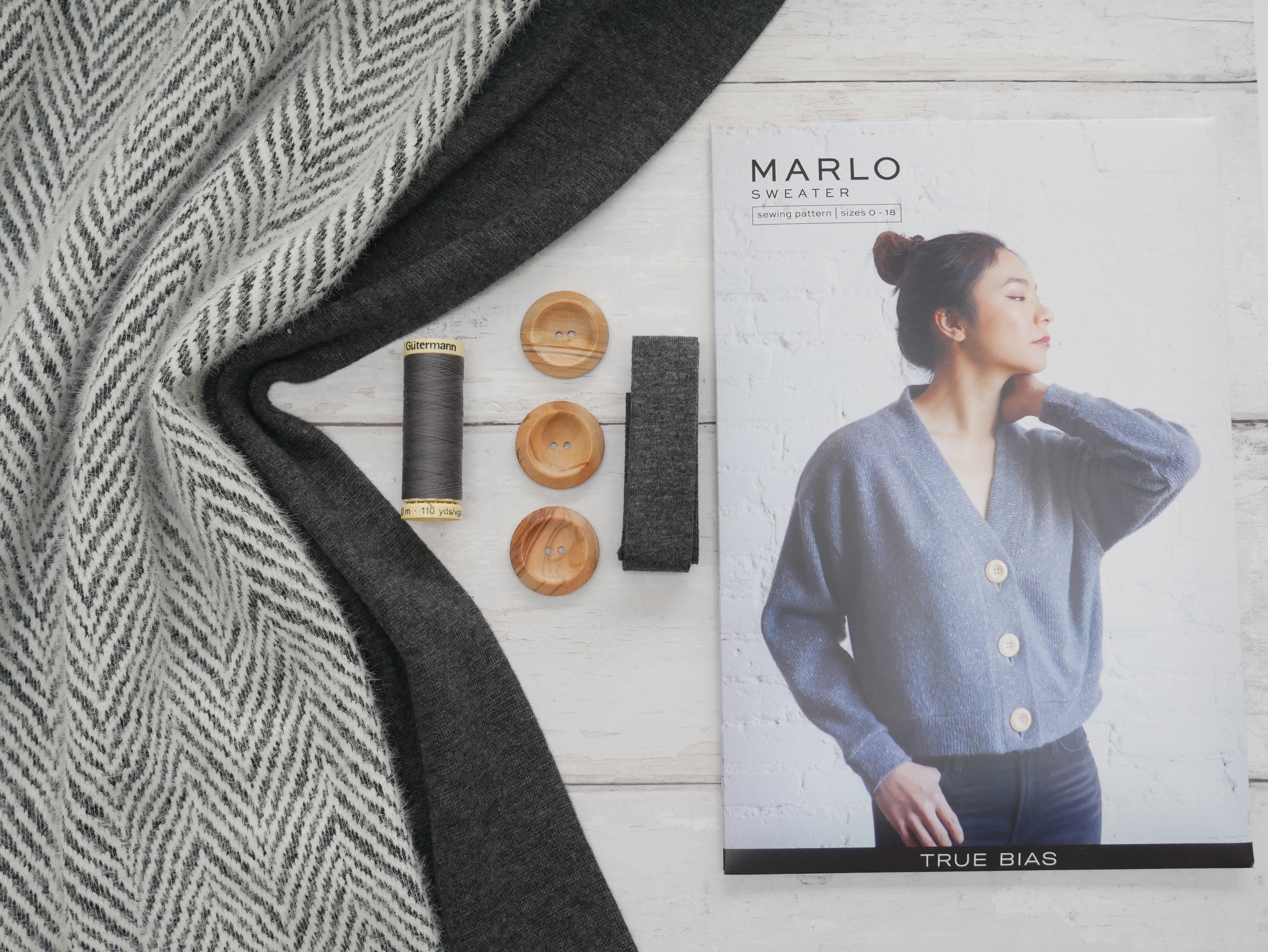 Marlo Sweater Kit - Cosy Chevron-Sweater-Flying Bobbins Haberdashery
