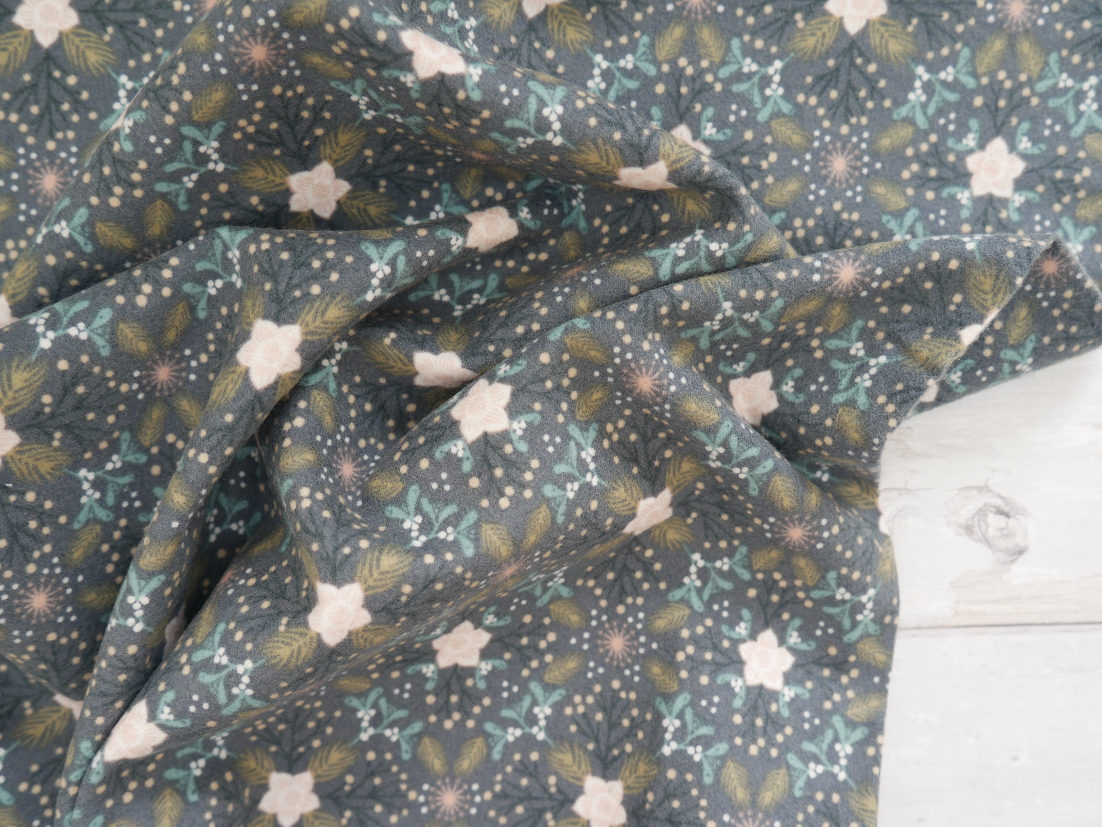 Lewis & Irene Winter In Bluebell Wood Flannel, Dark £15.80 p/m-Viscose-Flying Bobbins Haberdashery