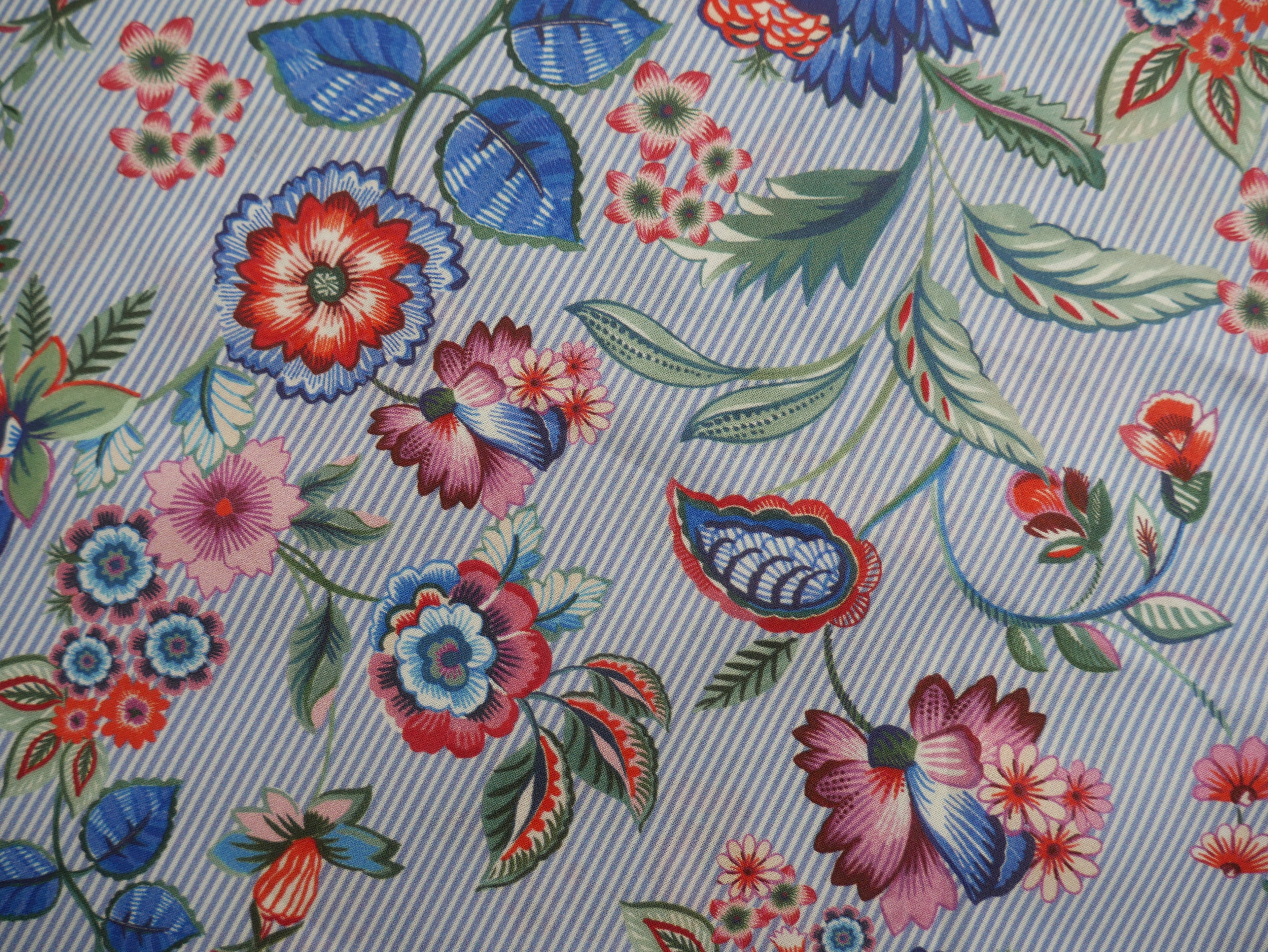 Floral Border Stripe Cotton, £15.80 pm-Viscose-Flying Bobbins Haberdashery