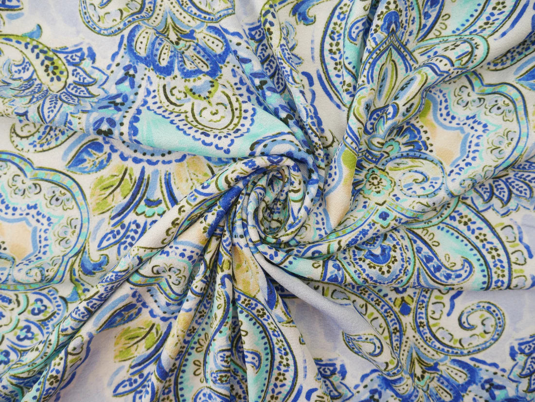 Kielo Wrap Dress Kit - Paisley in Peacock-Sewing Kit-Flying Bobbins Haberdashery