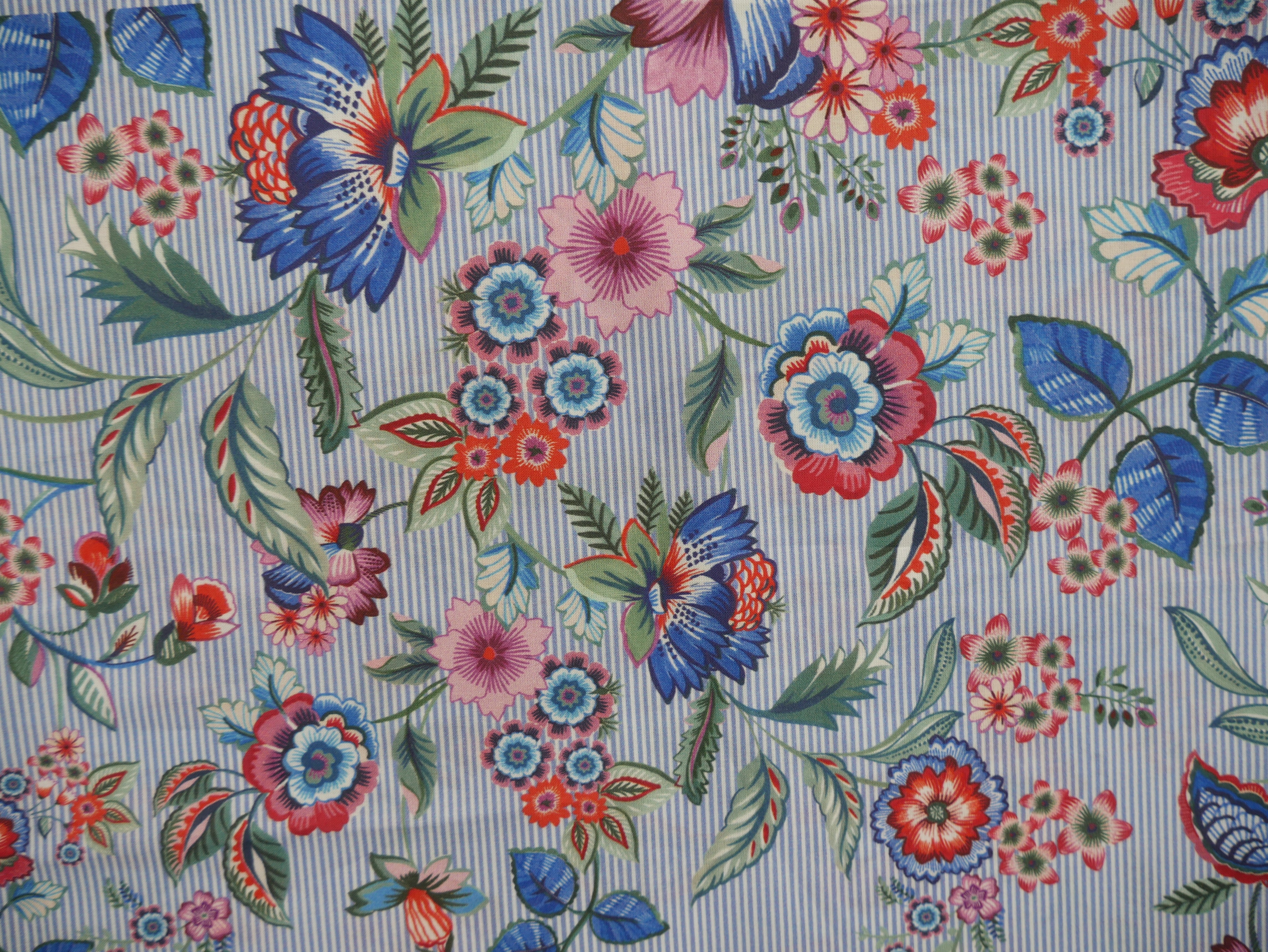 Floral Border Stripe Cotton, £15.80 pm-Viscose-Flying Bobbins Haberdashery
