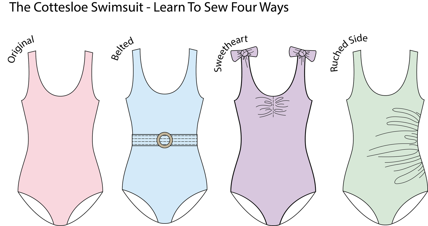 Cottesloe Swimsuit Kit - Red Swim Jersey-Sewing Kit-Flying Bobbins Haberdashery