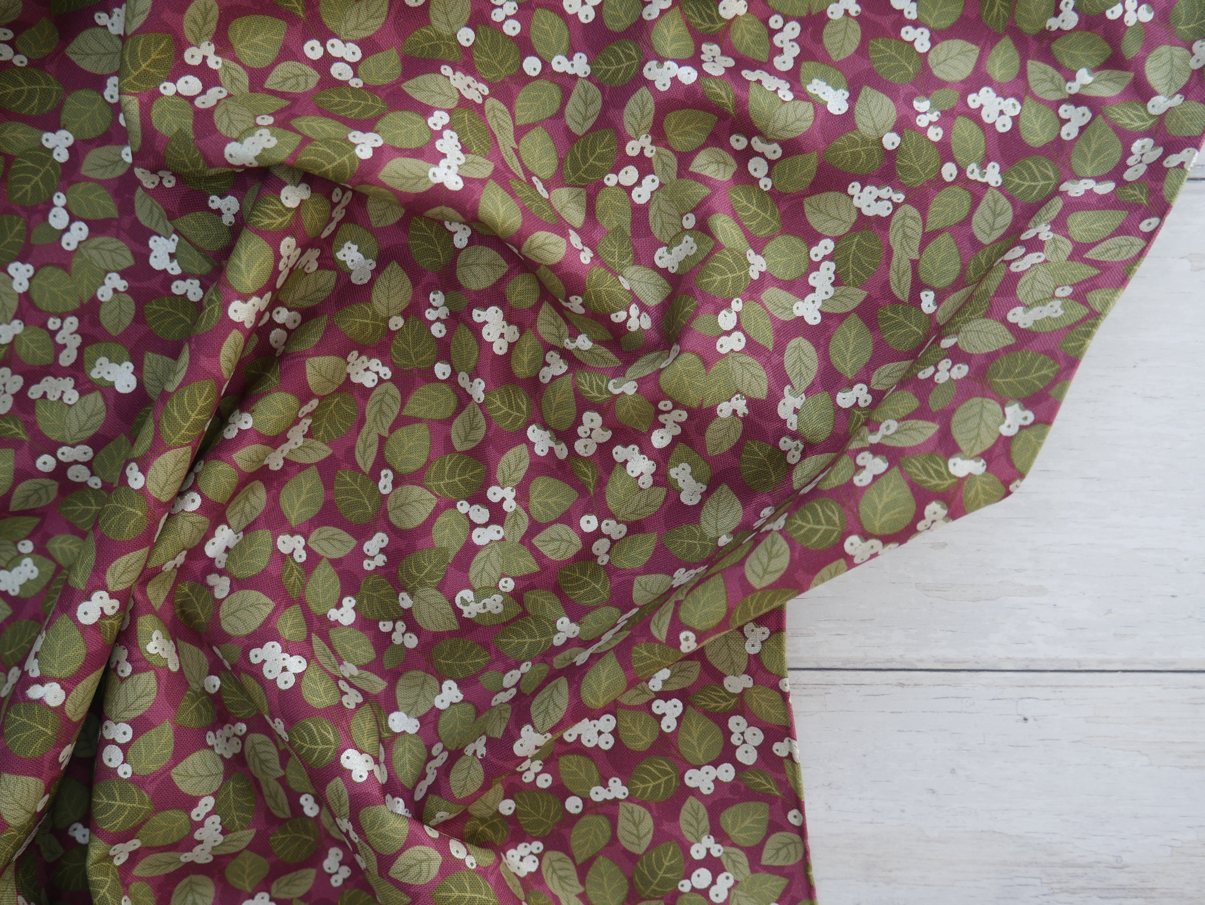 Lewis & Irene Snowberry in Dark Red with Pearl £14.80 p/m-Viscose-Flying Bobbins Haberdashery