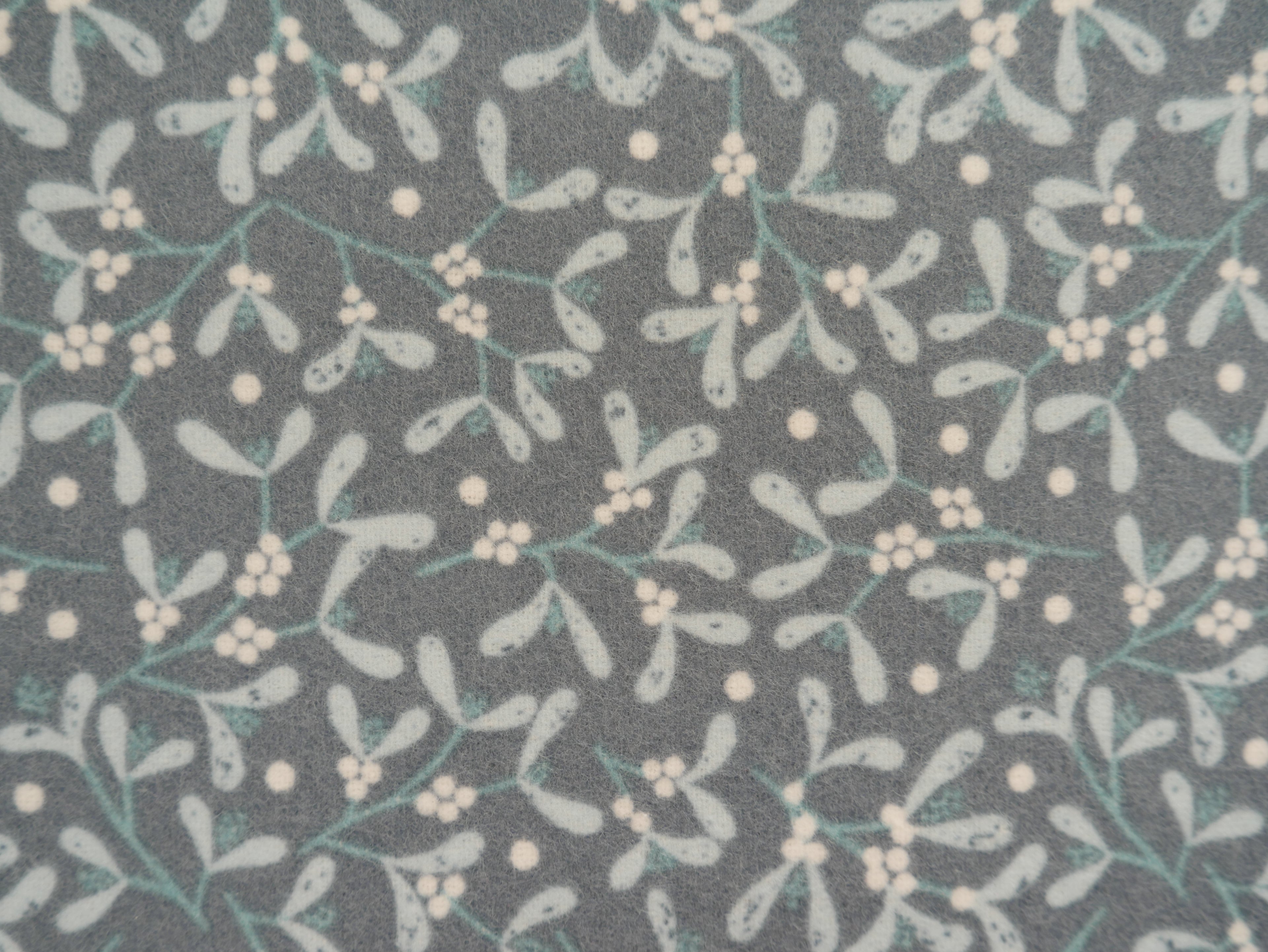 Lewis & Irene Mistletoe Flannel, Dark Grey Blue £15.80 p/m-Viscose-Flying Bobbins Haberdashery