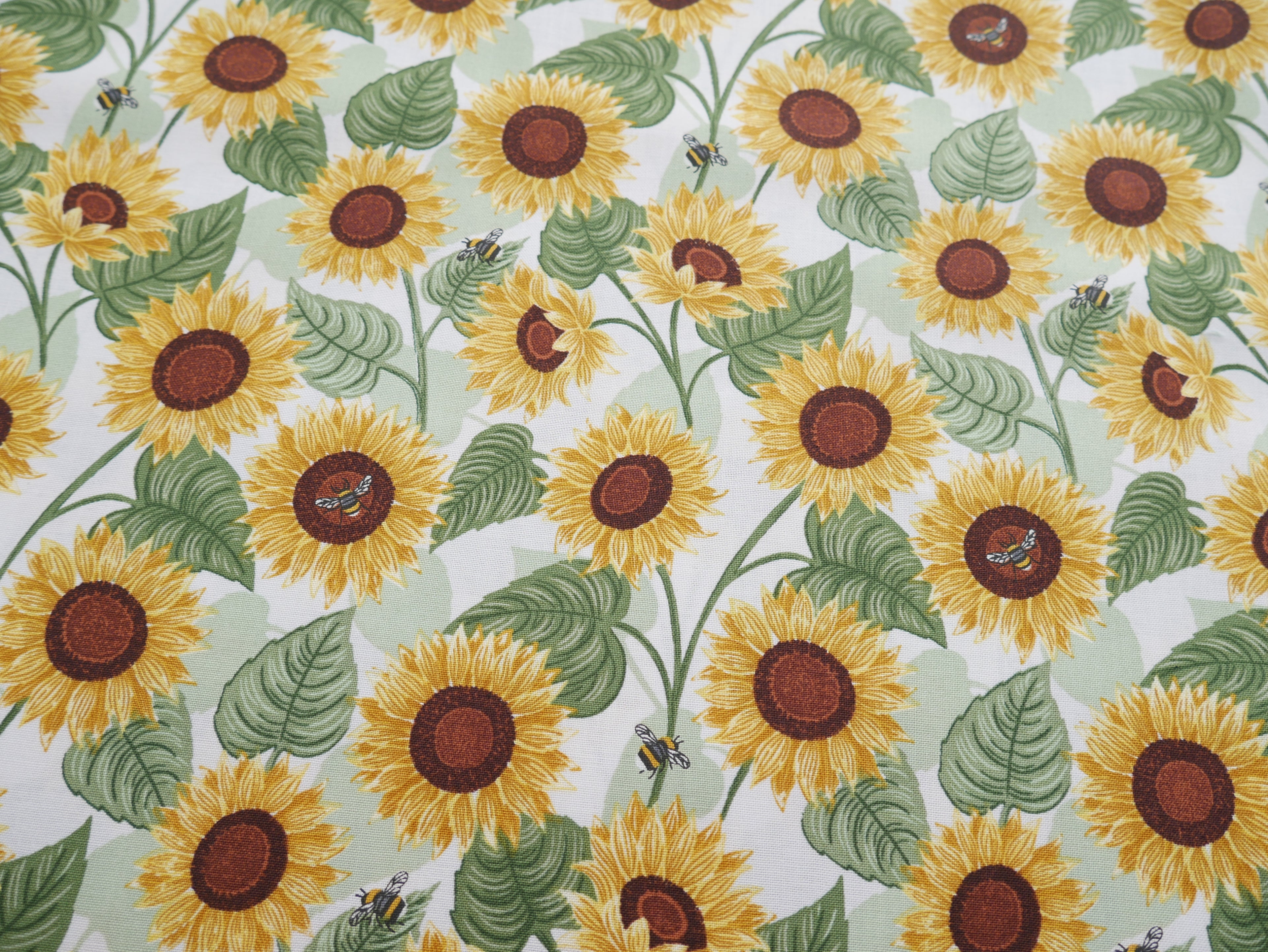 Large Sunflowers by Lewis and Irene in Cream, £14.50 p/m-Cotton-Flying Bobbins Haberdashery