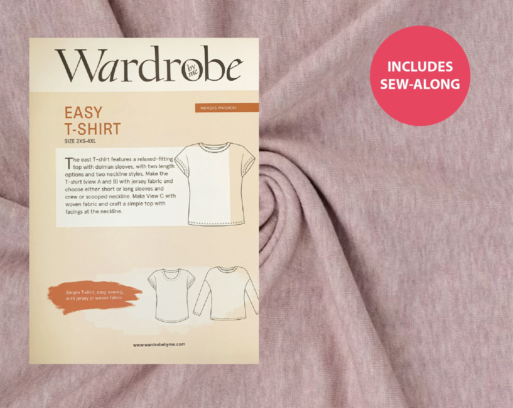 Easy T-Shirt Kit - Angora Touch in Rose-Sewing Kit-Flying Bobbins Haberdashery