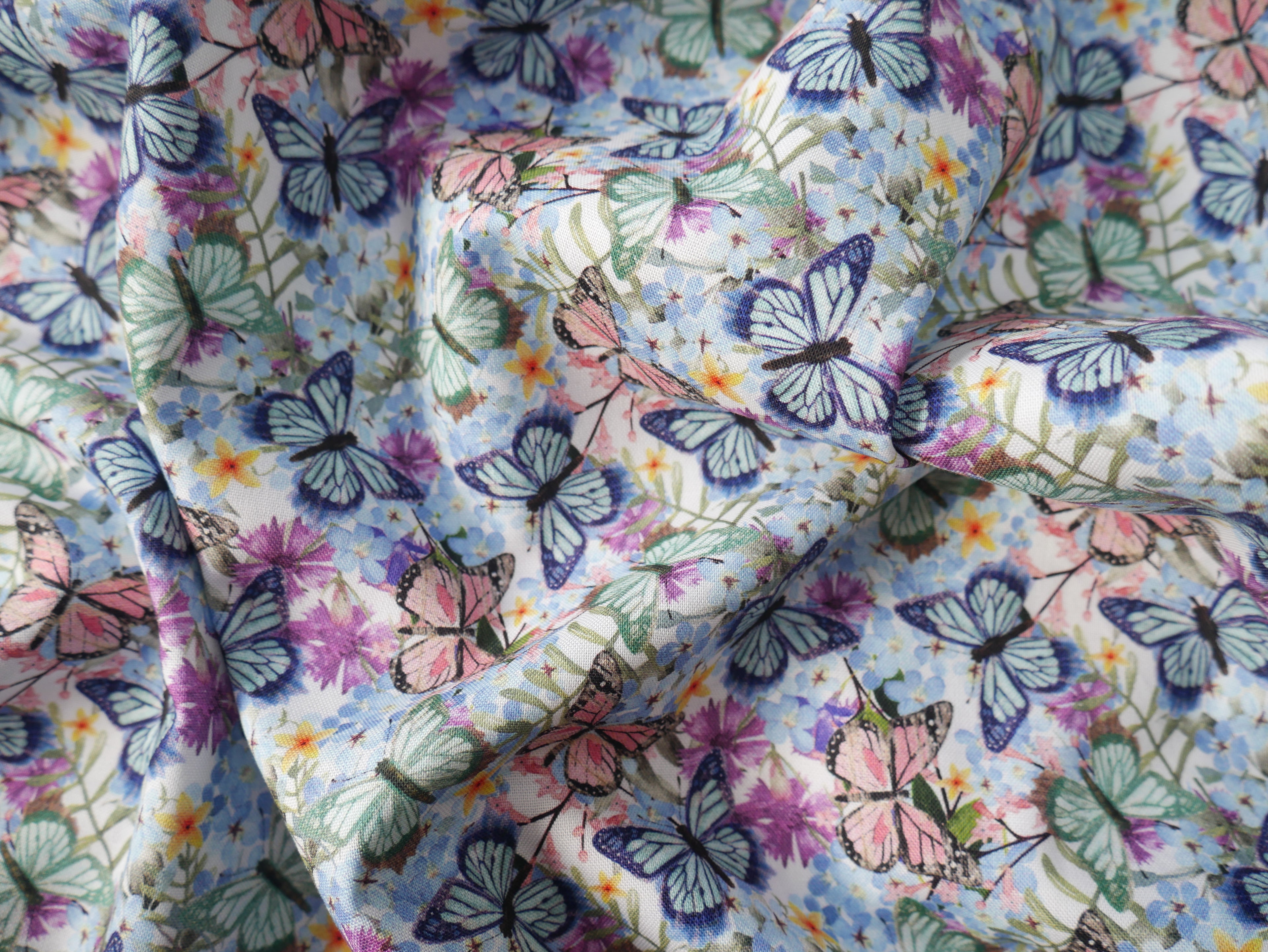 Butterfly Bouquet by 3 Wishes Printed Cotton, £15.00 p/m-Cotton-Flying Bobbins Haberdashery