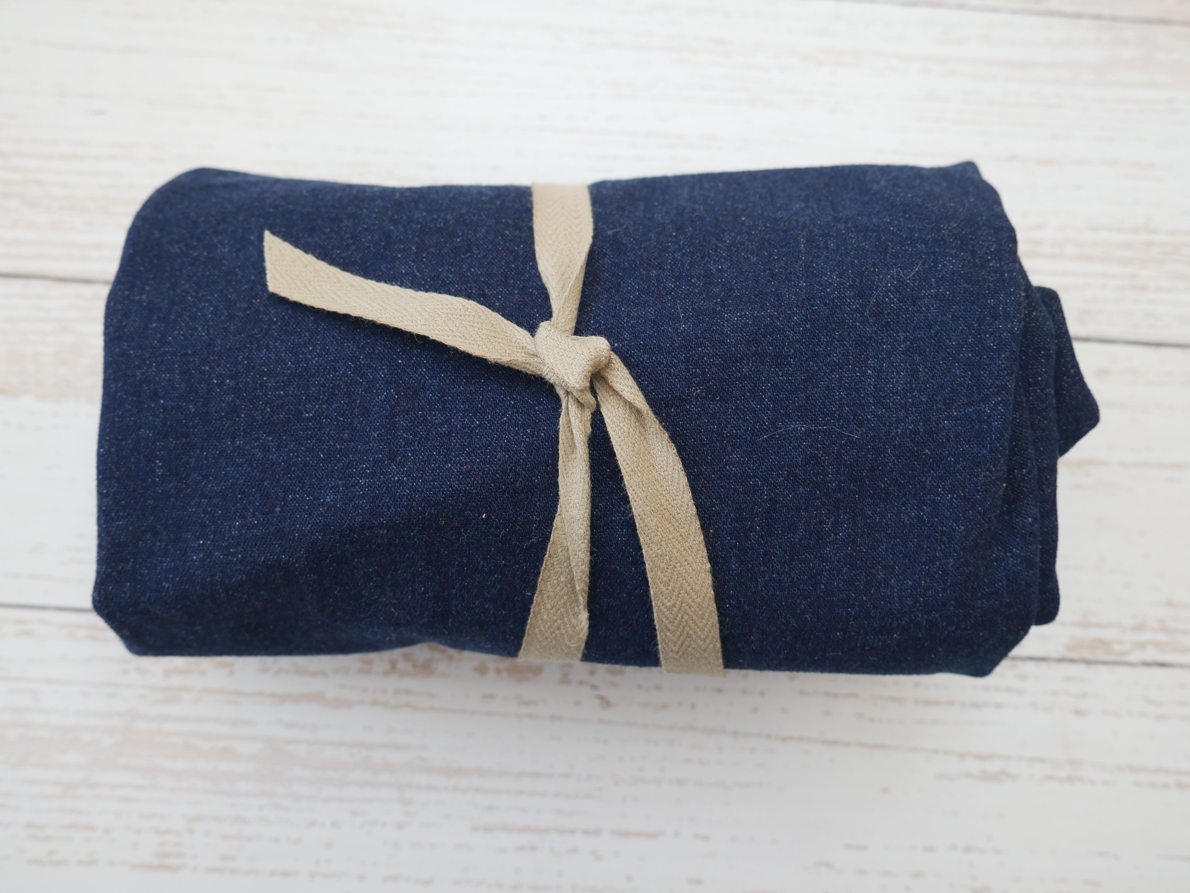 REMNANT - Cotton Stretch Denim in Indigo 80cm-Remnants-Flying Bobbins Haberdashery