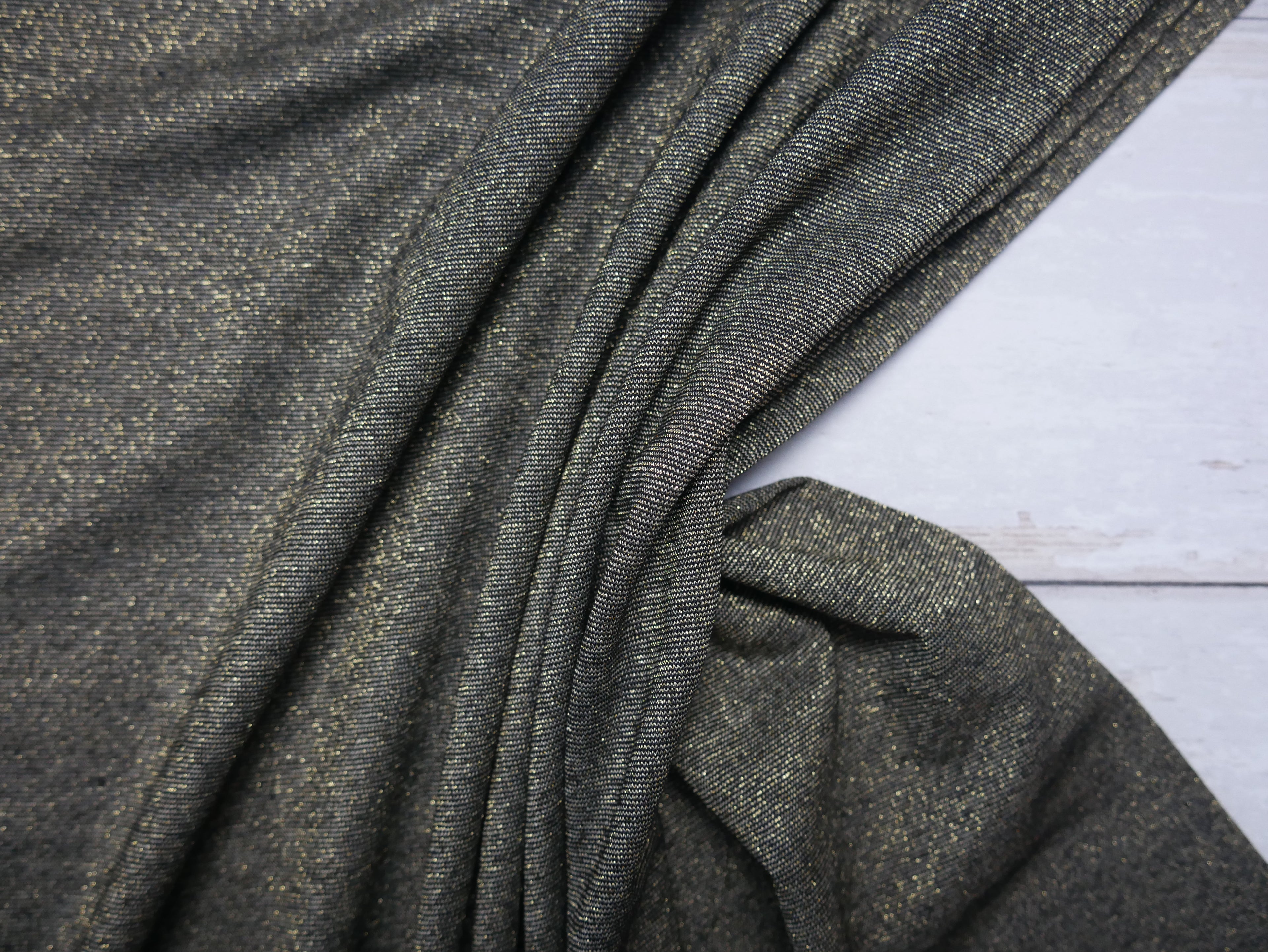 Lady McElroy Ritz Gold Lurex Jersey, £16.50 p/m-Jacquard Knit-Flying Bobbins Haberdashery