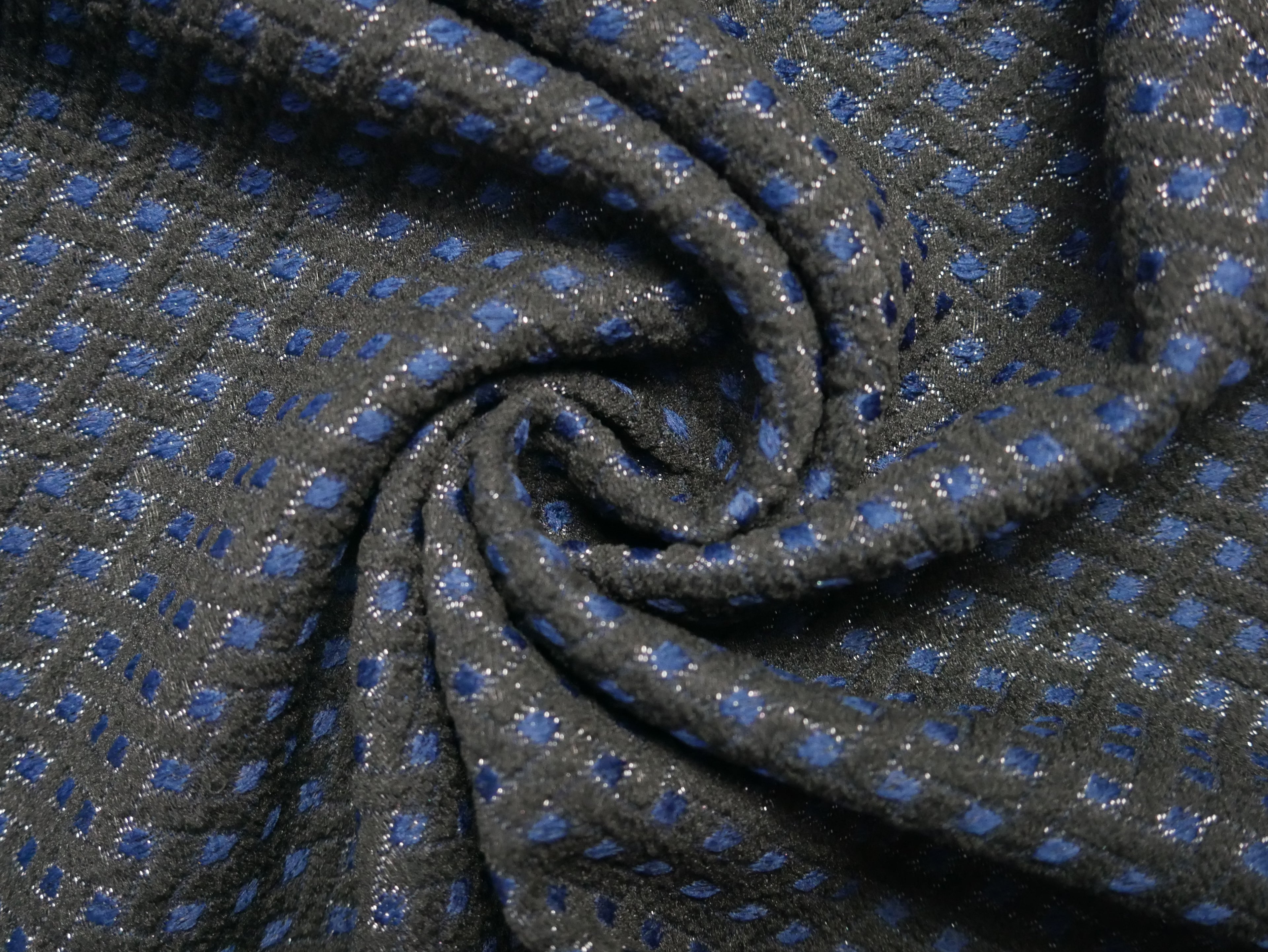 Kajo Dress Kit - Lady McElroy Leonardo Lurex in Blue-Sewing Kit-Flying Bobbins Haberdashery