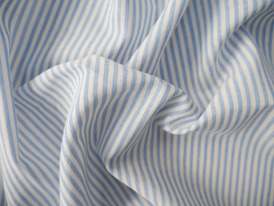 Donny Shirt Kit - Laundered Stipe in Blue-Sewing Kit-Flying Bobbins Haberdashery