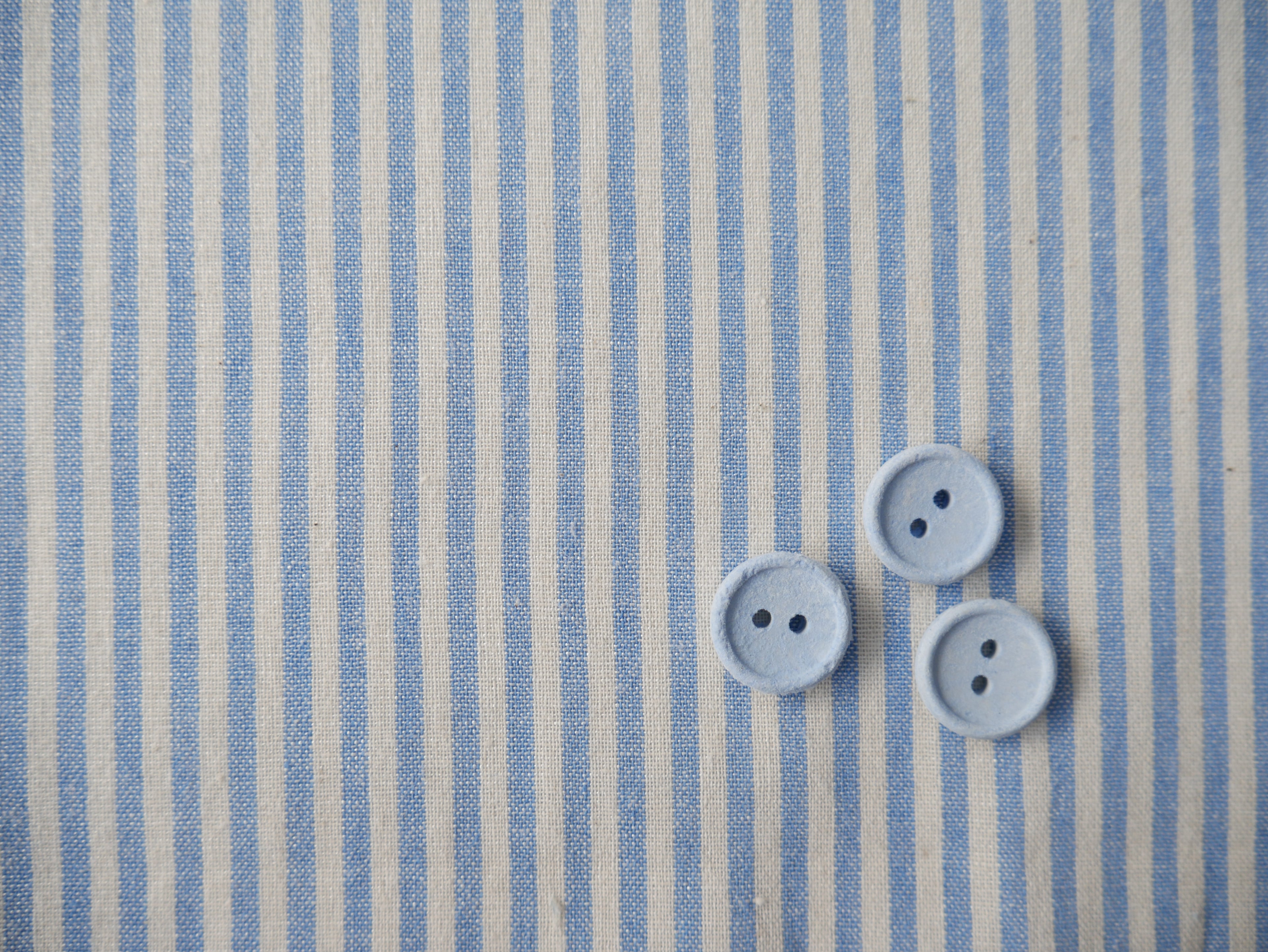 Raytis Laundered Cotton Stripe in Blue, £15.50 p/m-Cotton Fabric-Flying Bobbins Haberdashery