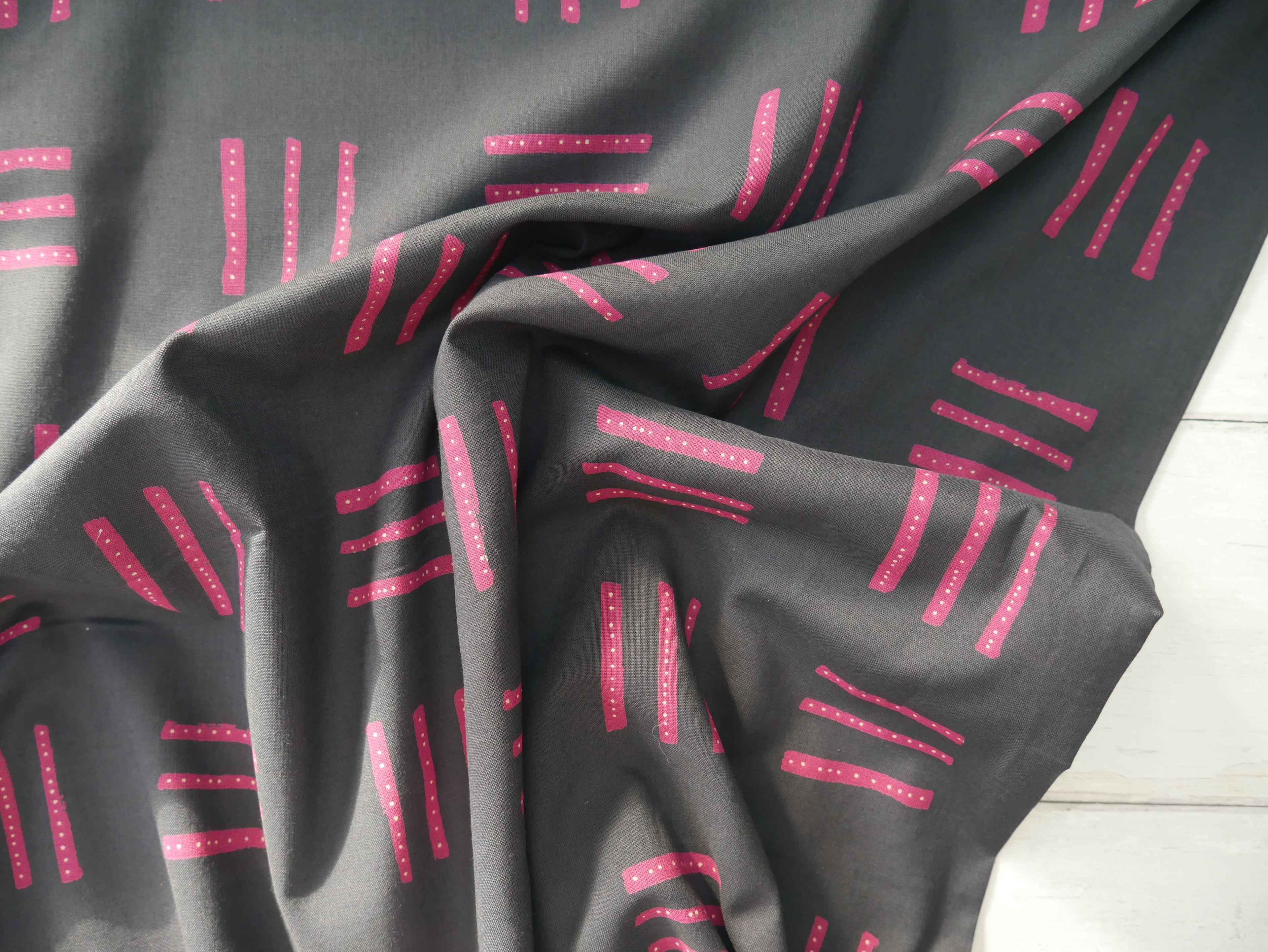 Atelier Brunette Native Print Cotton in Night, £17.00 p/m-Cotton Fabric-Flying Bobbins Haberdashery