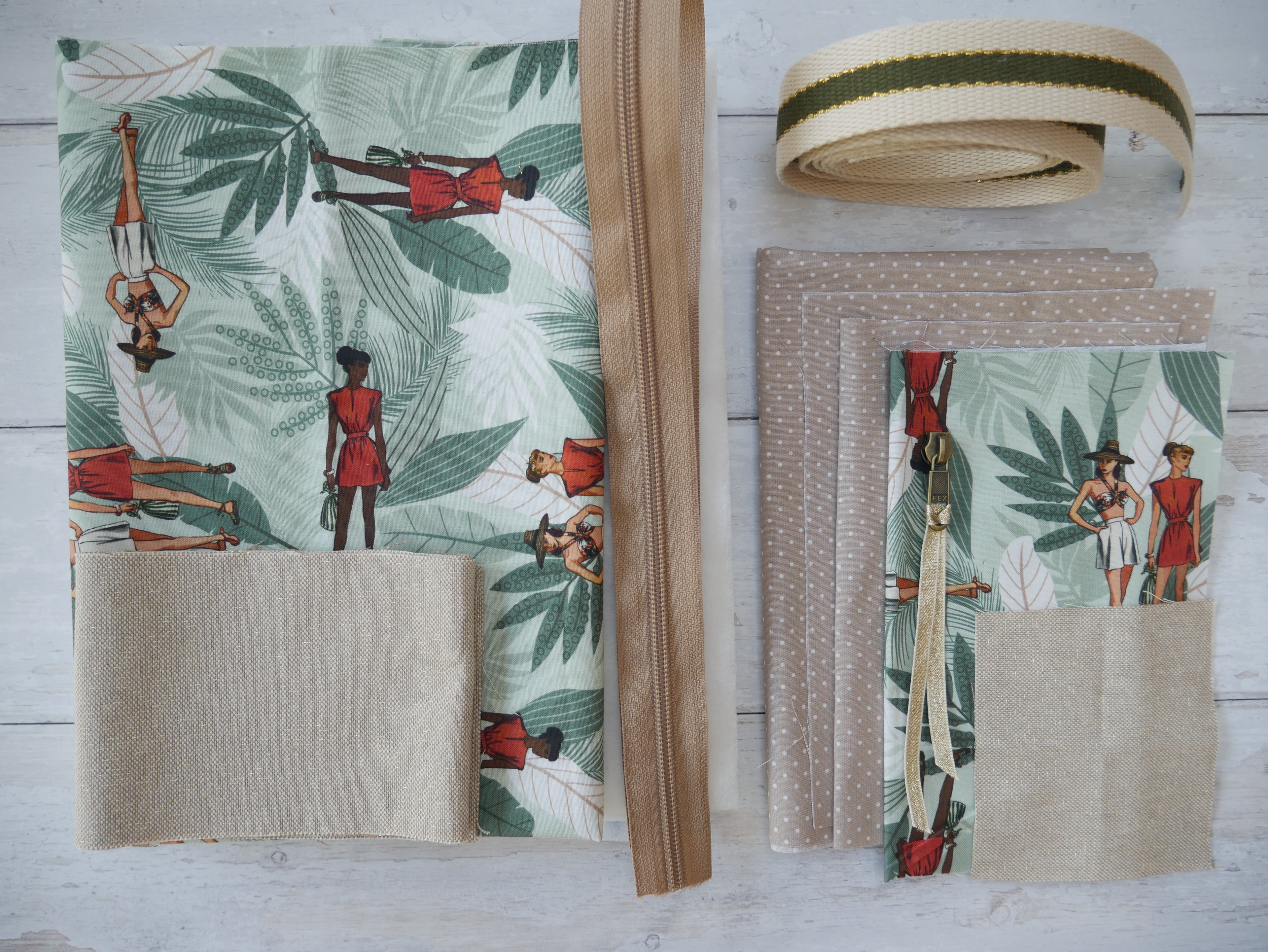 Zip Tote Bag Kit - Jungle Retreat-Sewing Kit-Flying Bobbins Haberdashery
