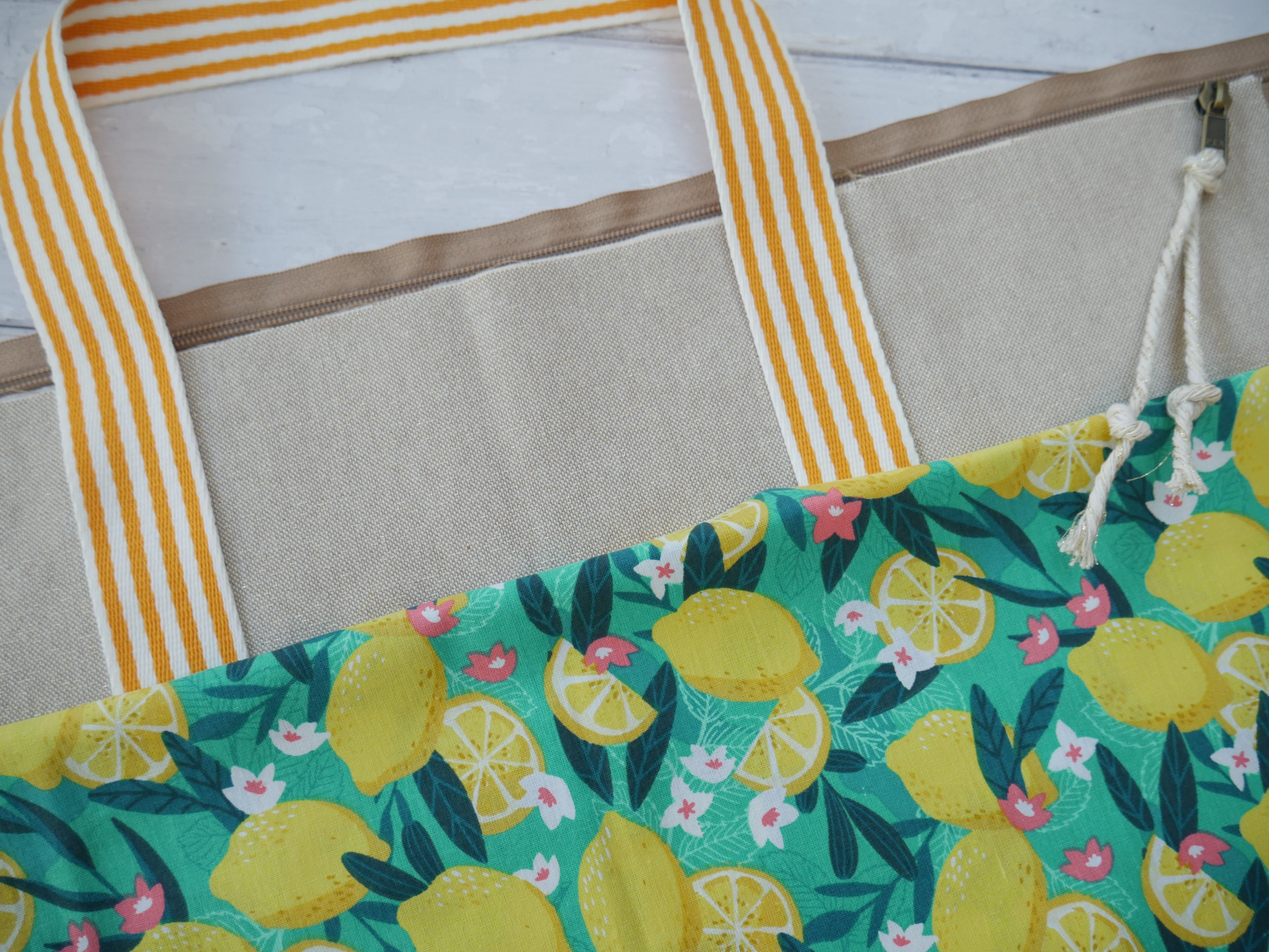 Zip Tote Bag Kit - Lemon Zest-Sewing Kit-Flying Bobbins Haberdashery