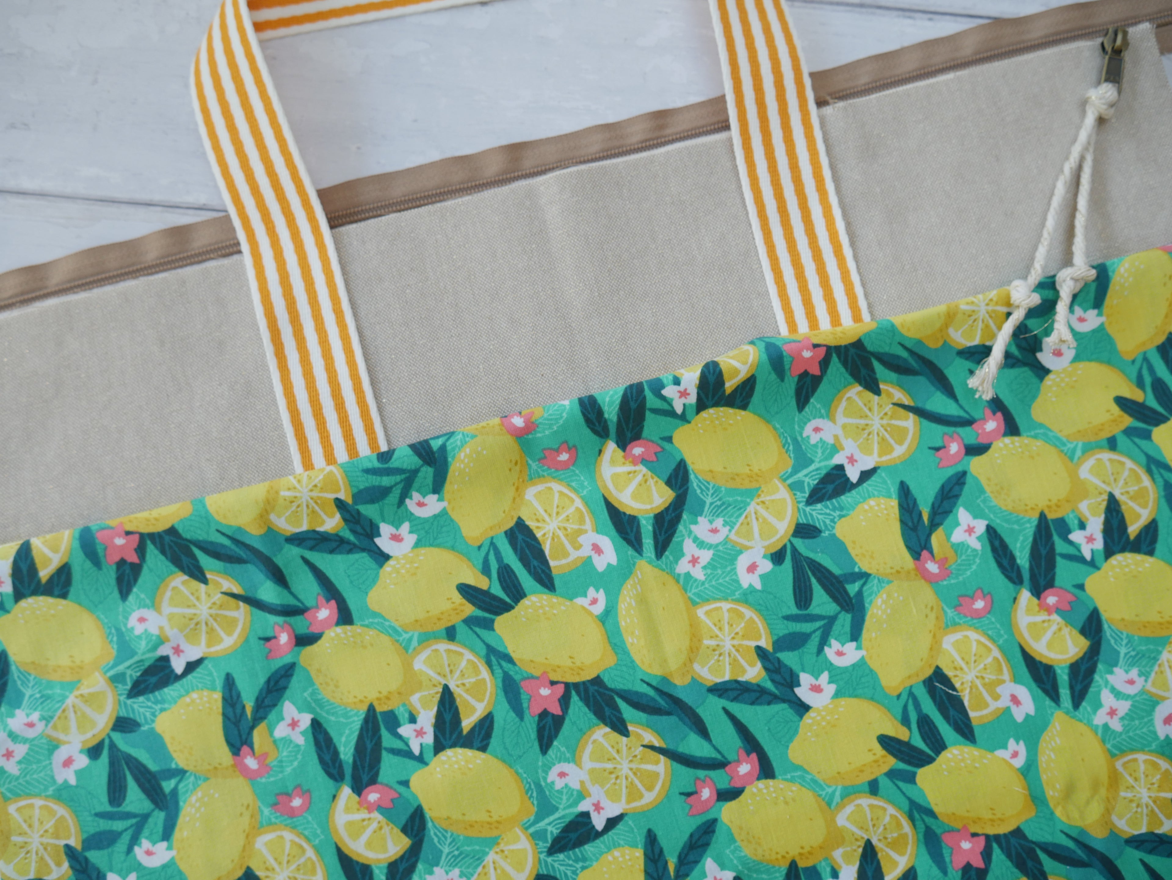 Zip Tote Bag Kit - Lemon Zest-Sewing Kit-Flying Bobbins Haberdashery