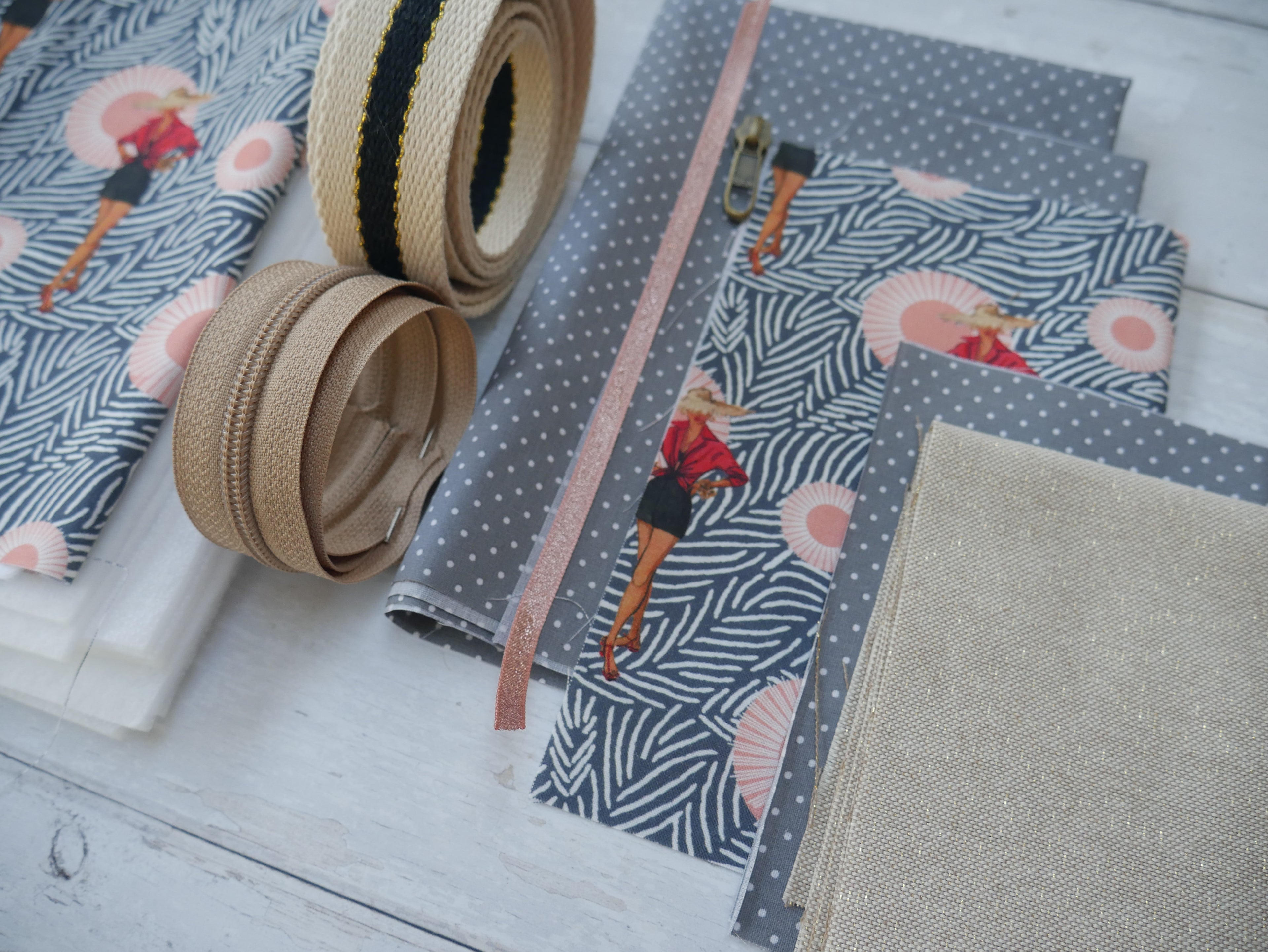 Zip Tote Bag Kit - Safari Chic-Sewing Kit-Flying Bobbins Haberdashery