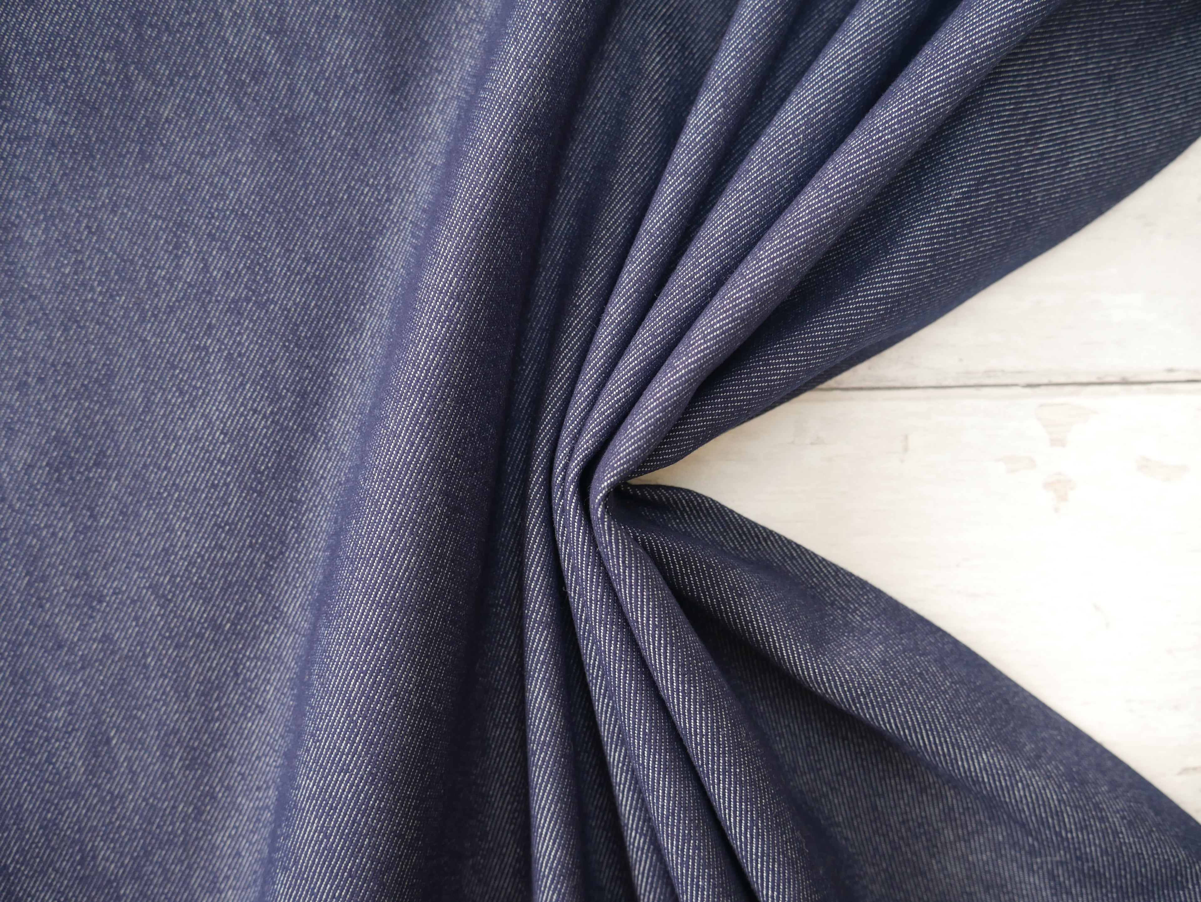 Stretch Denim in Indigo, £15.00 p/m-Denim-Flying Bobbins Haberdashery