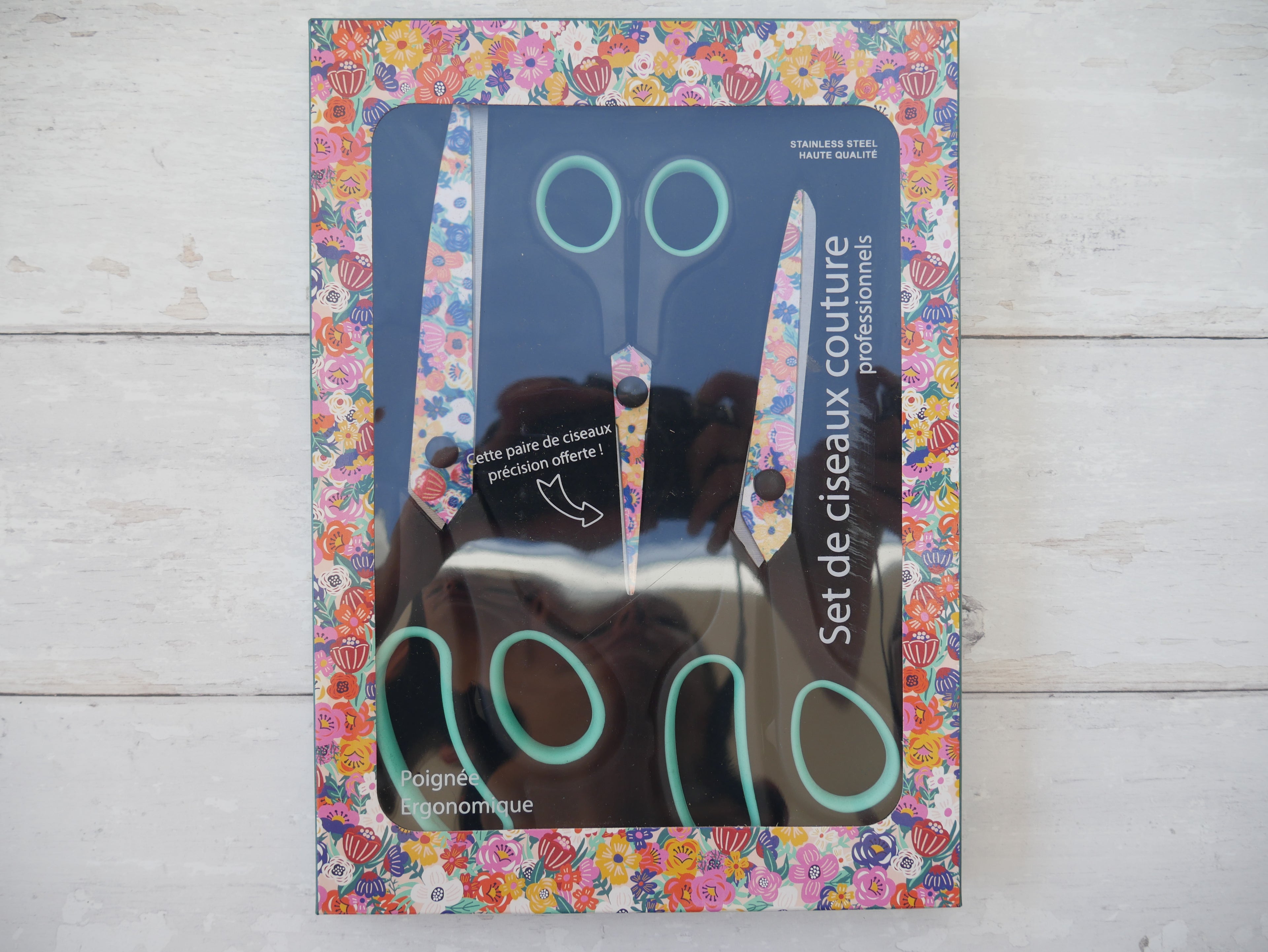 Floral Scissors Gift Set In Turquoise-Tools-Flying Bobbins Haberdashery