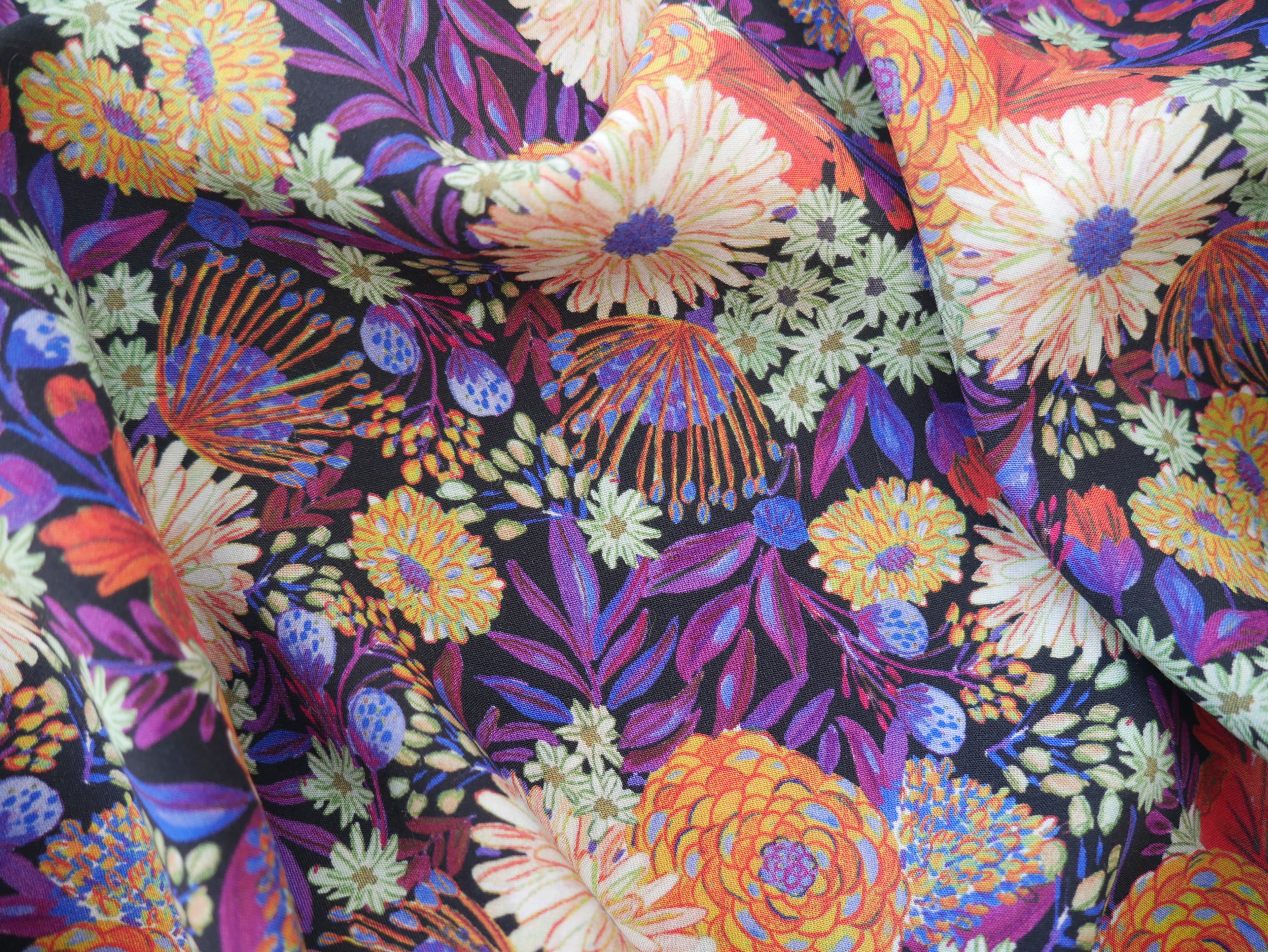 Lenzing Ecovero™️ Viscose Bouquet in Black, £14.00pm-Viscose-Flying Bobbins Haberdashery