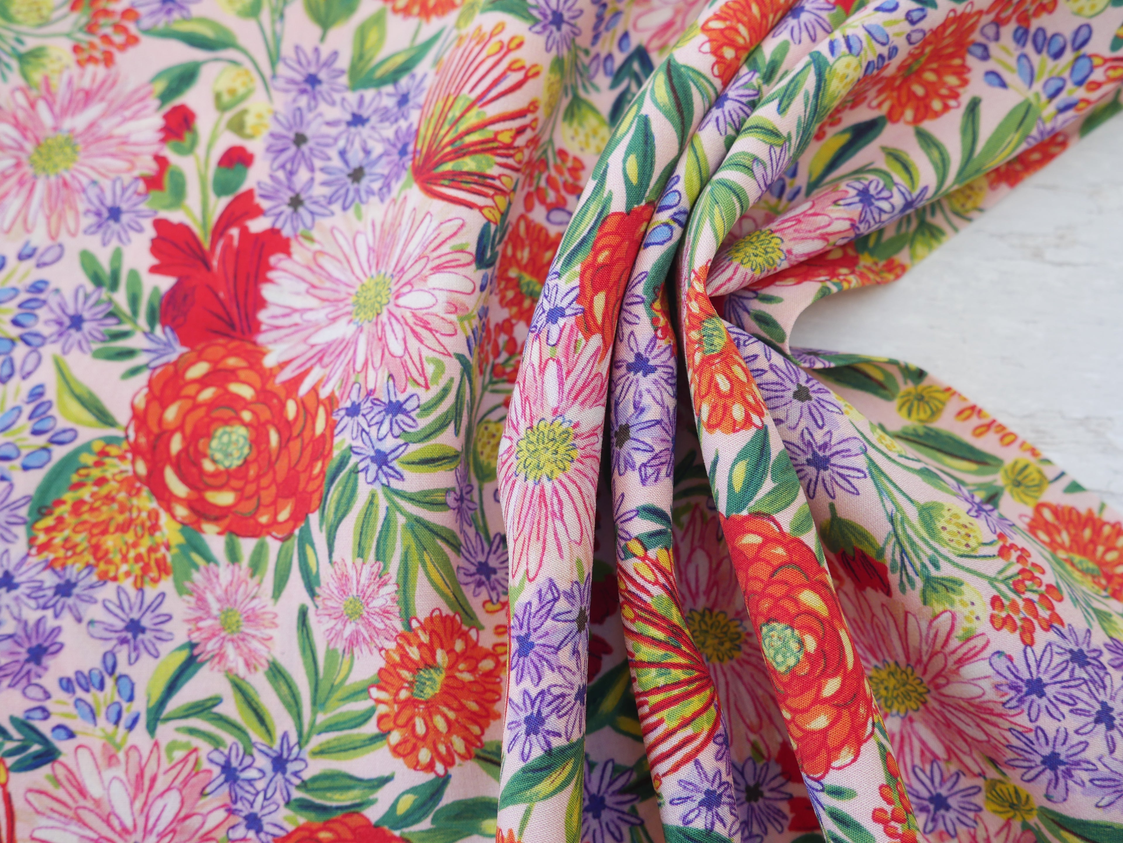 Lenzing Ecovero™️ Viscose Bouquet in Pink, £14.00pm-Viscose-Flying Bobbins Haberdashery