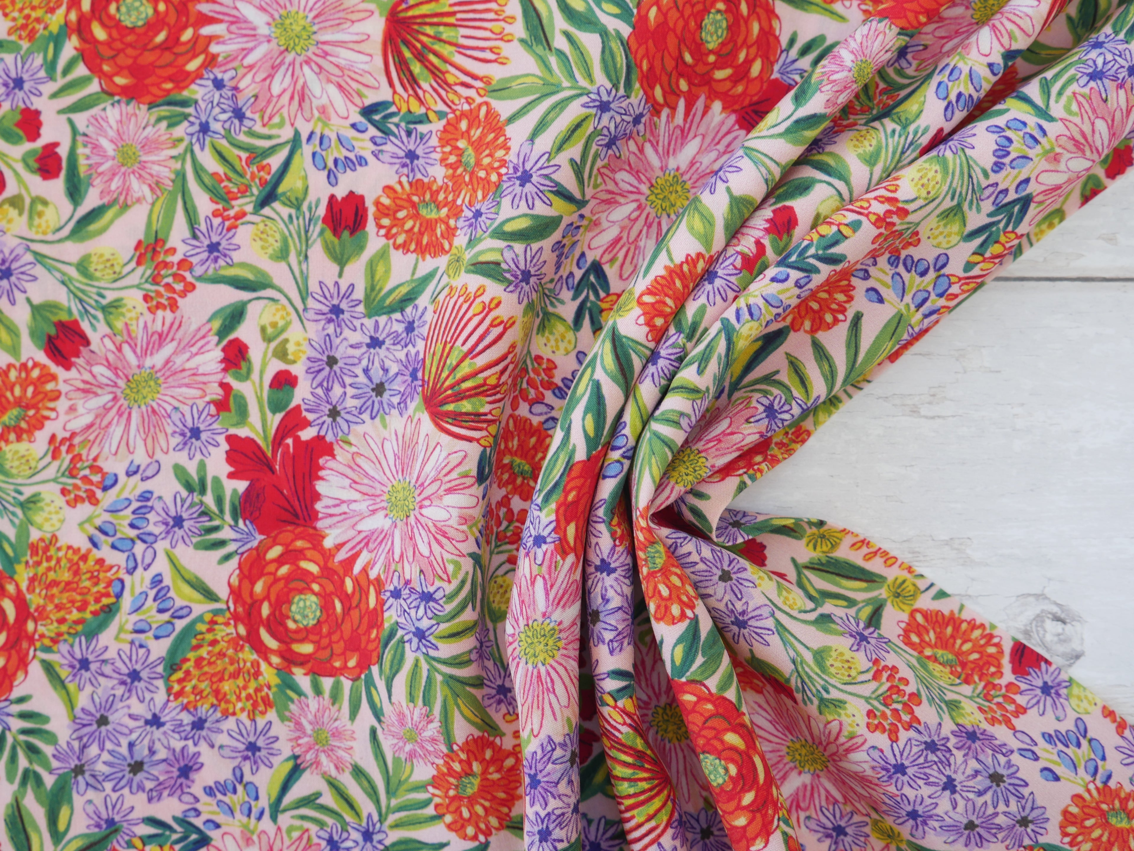 Lenzing Ecovero™️ Viscose Bouquet in Pink, £14.00pm-Viscose-Flying Bobbins Haberdashery