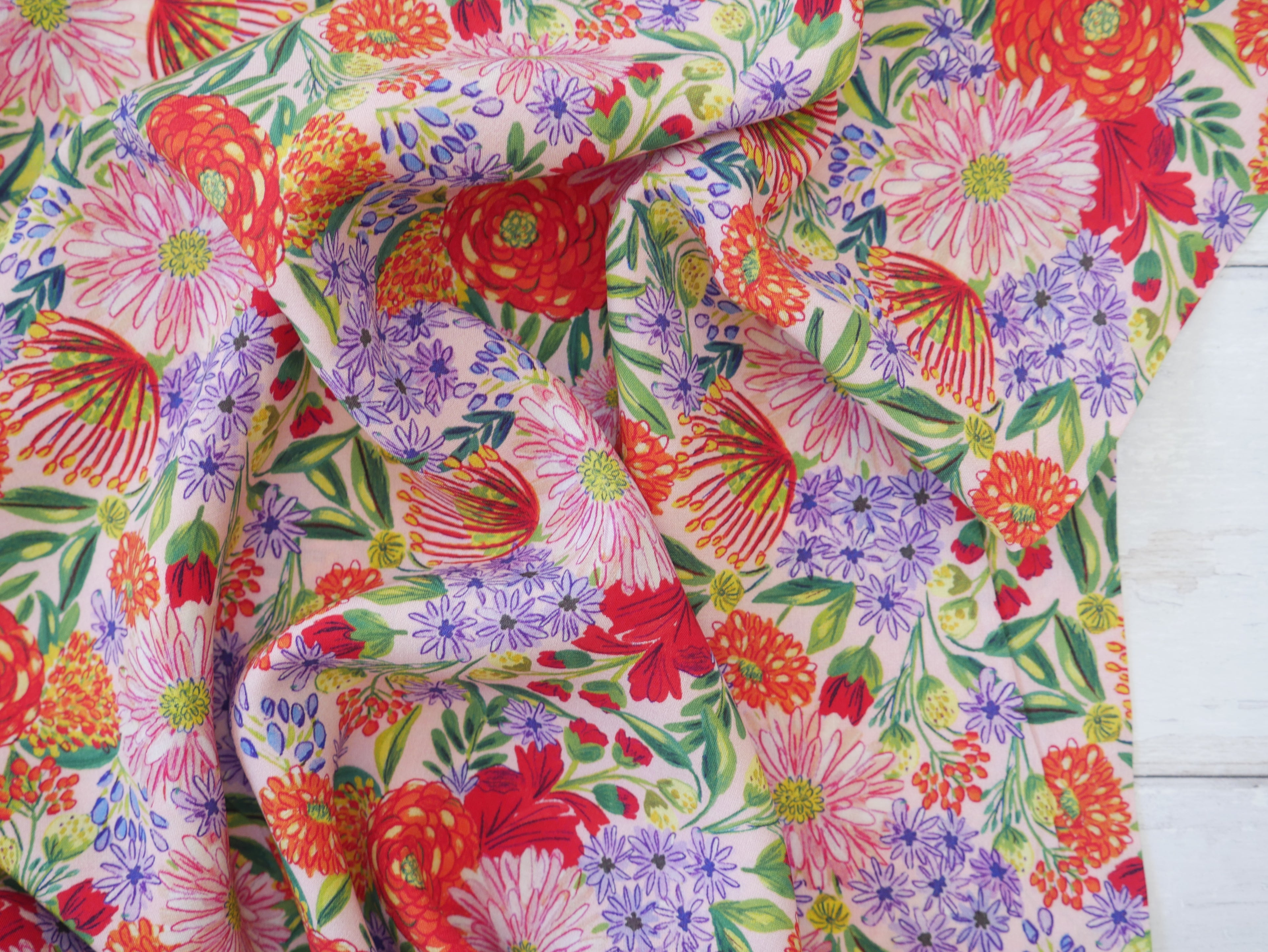 Lenzing Ecovero™️ Viscose Bouquet in Pink, £14.00pm-Viscose-Flying Bobbins Haberdashery