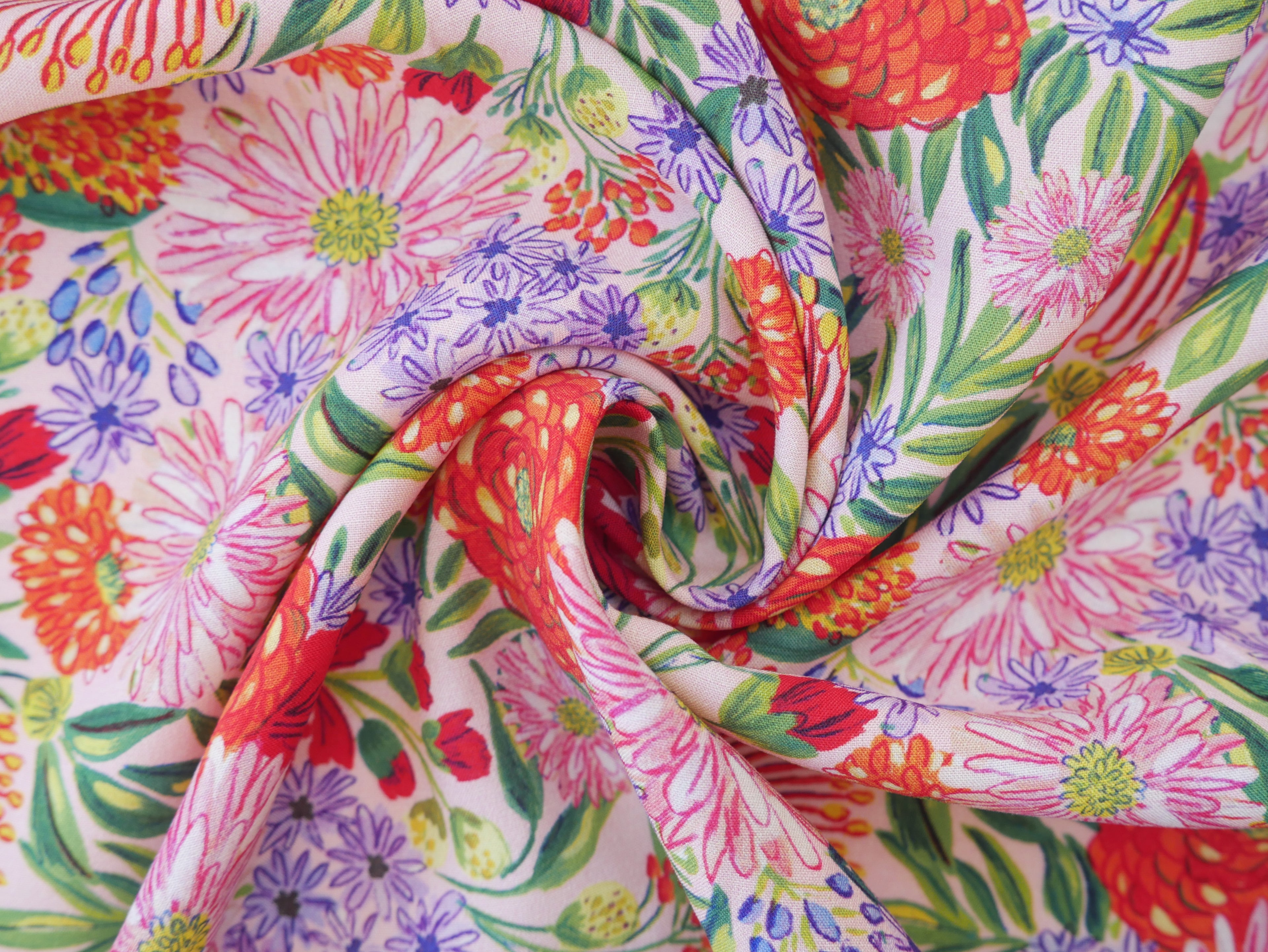 Lenzing Ecovero™️ Viscose Bouquet in Pink, £14.00pm-Viscose-Flying Bobbins Haberdashery