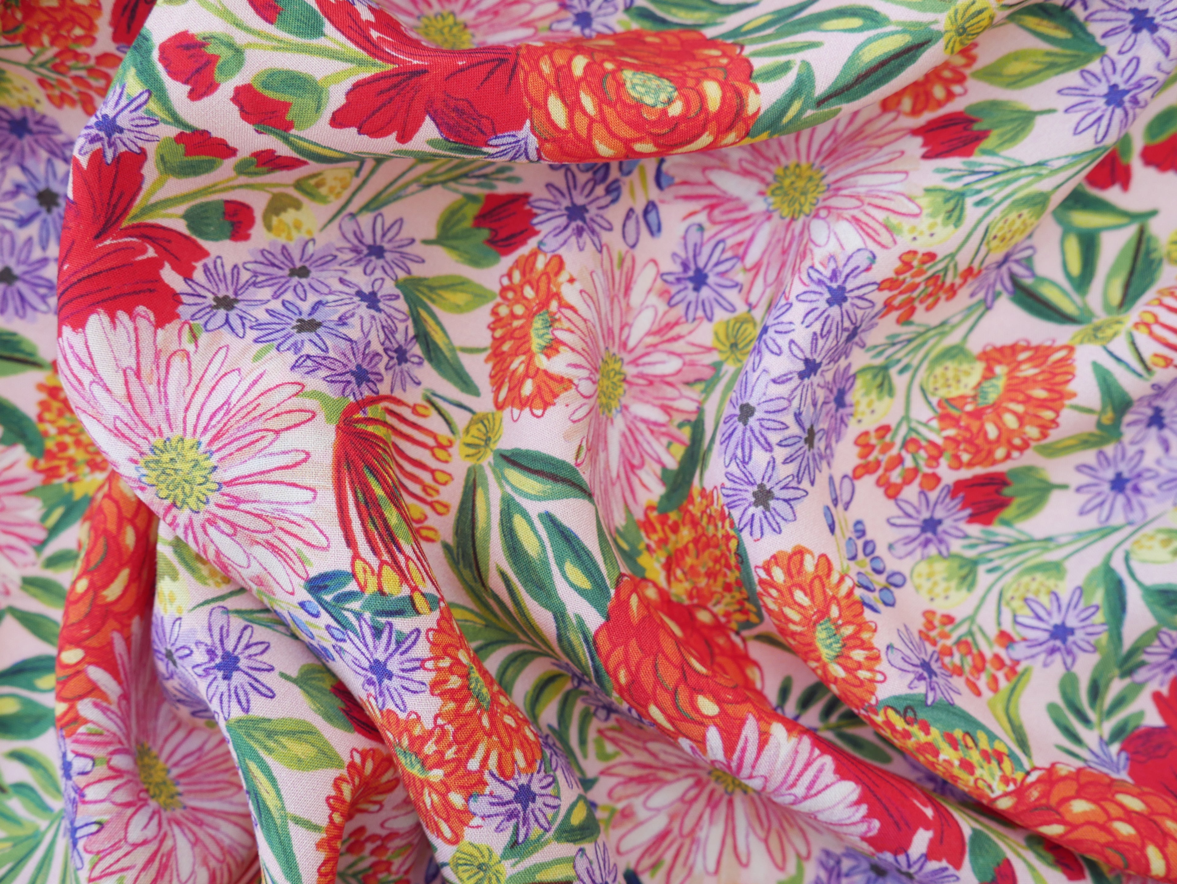 Lenzing Ecovero™️ Viscose Bouquet in Pink, £14.00pm-Viscose-Flying Bobbins Haberdashery