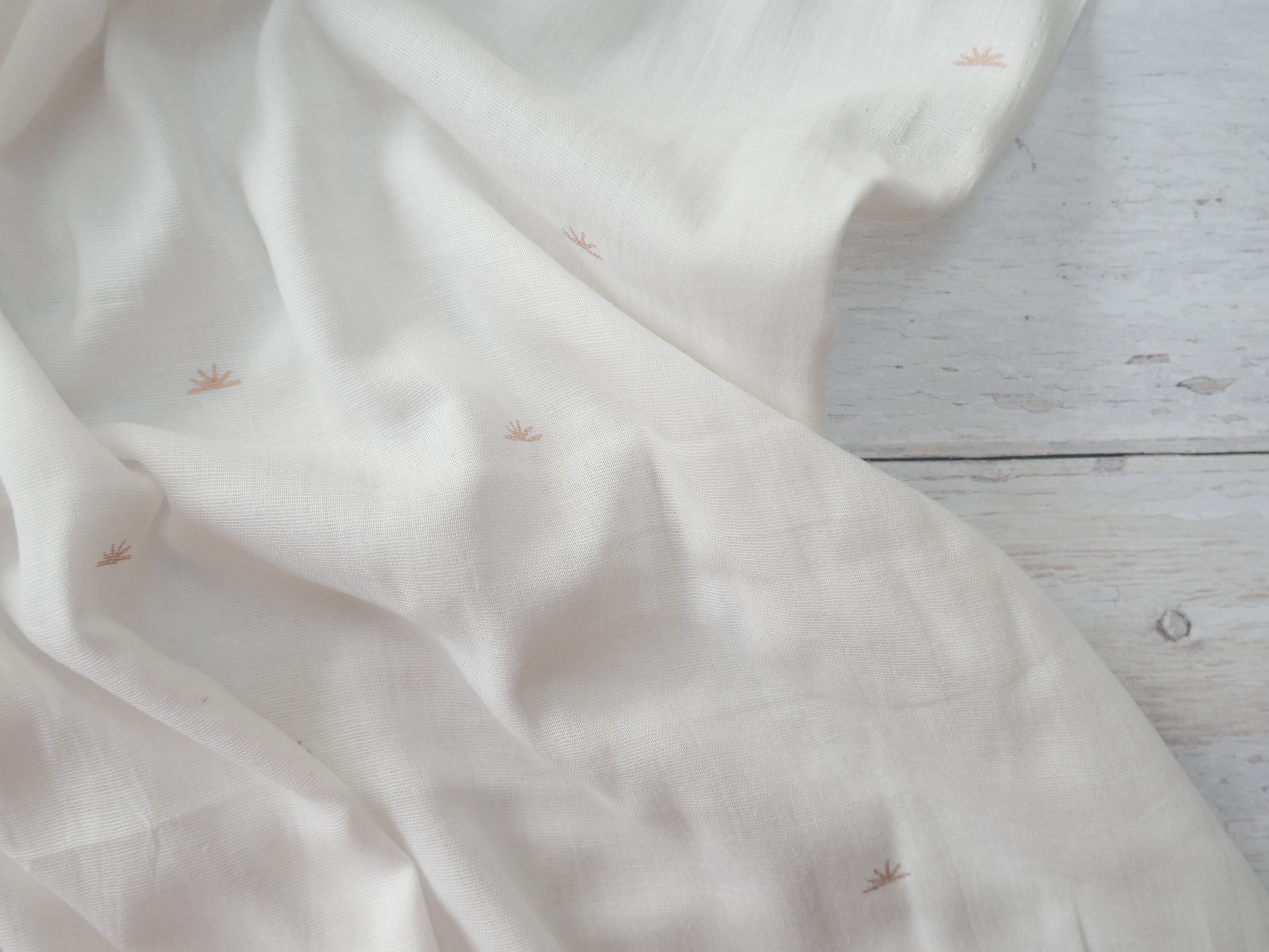 Atelier Brunette Sunset Cotton Gauze in Off-White-Cotton Fabric-Flying Bobbins Haberdashery