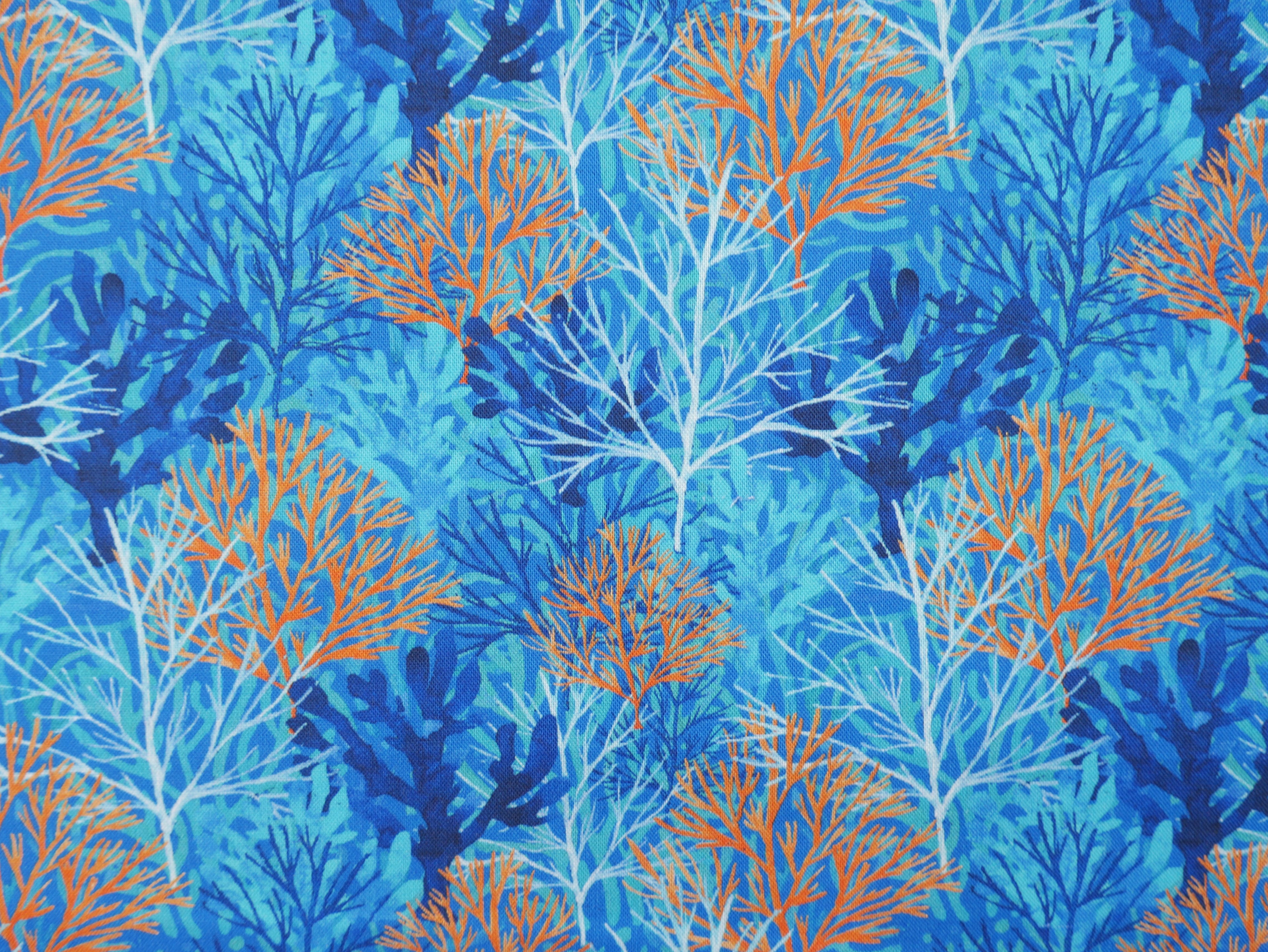 Sandsational Coral Reef Printed Cotton, £12.50 pm-Cotton Fabric-Flying Bobbins Haberdashery