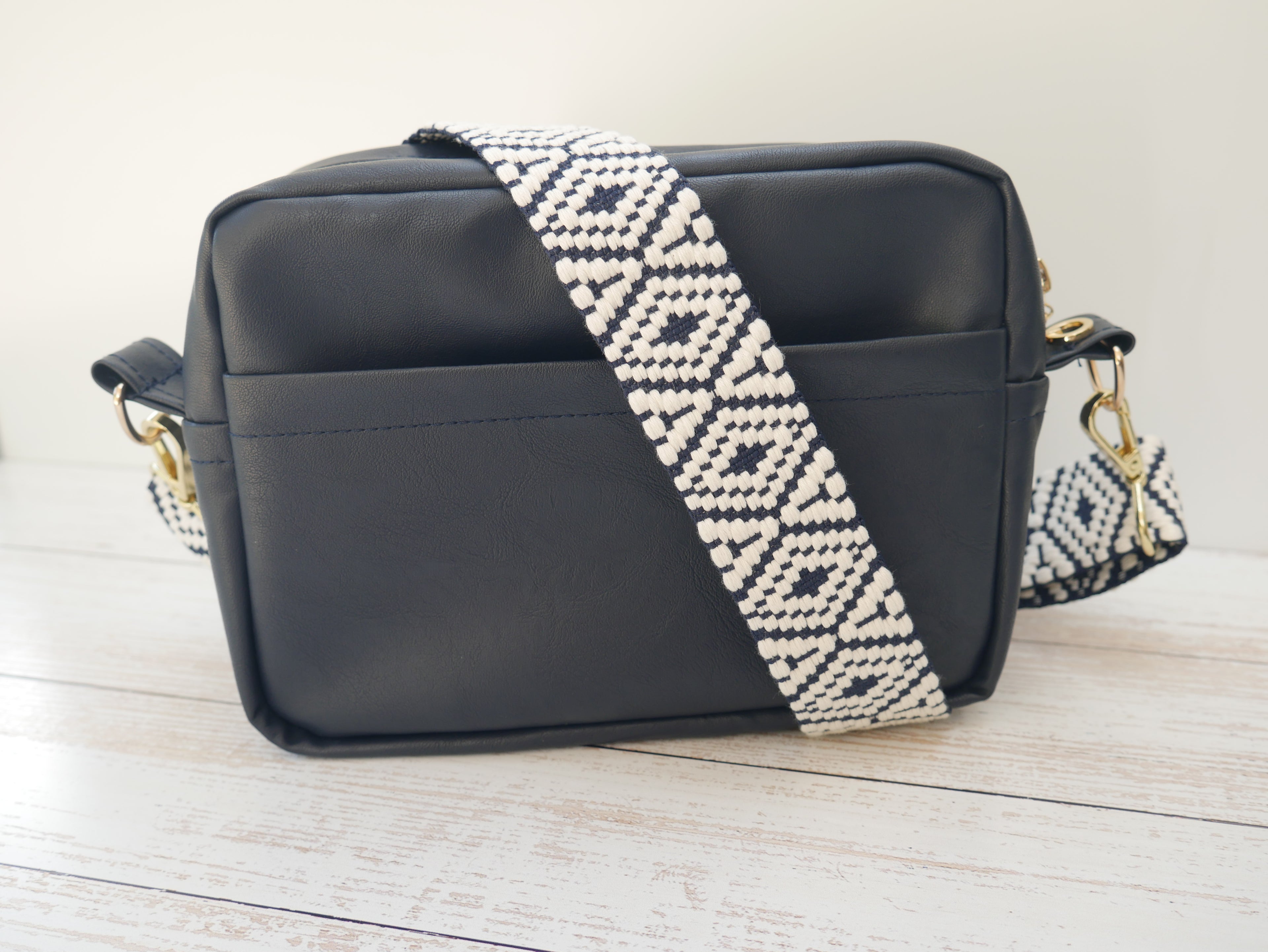 Amber Cross-Body Bag Making Kit - Leatherette in Navy-Sewing Kit-Flying Bobbins Haberdashery